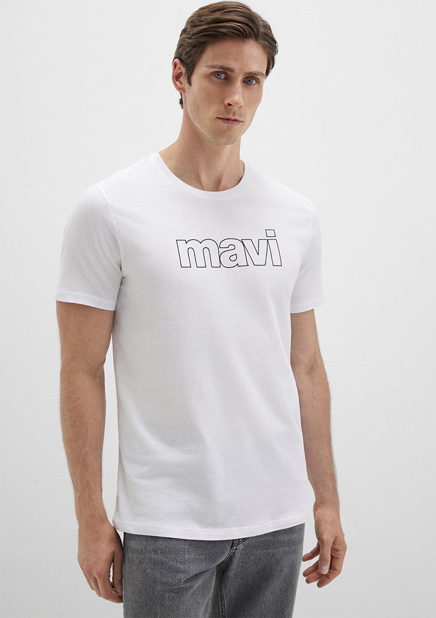 Mavi Mavi Logo Baskılı Beyaz Tişört Slim Fit / Dar Kesim 065781-620