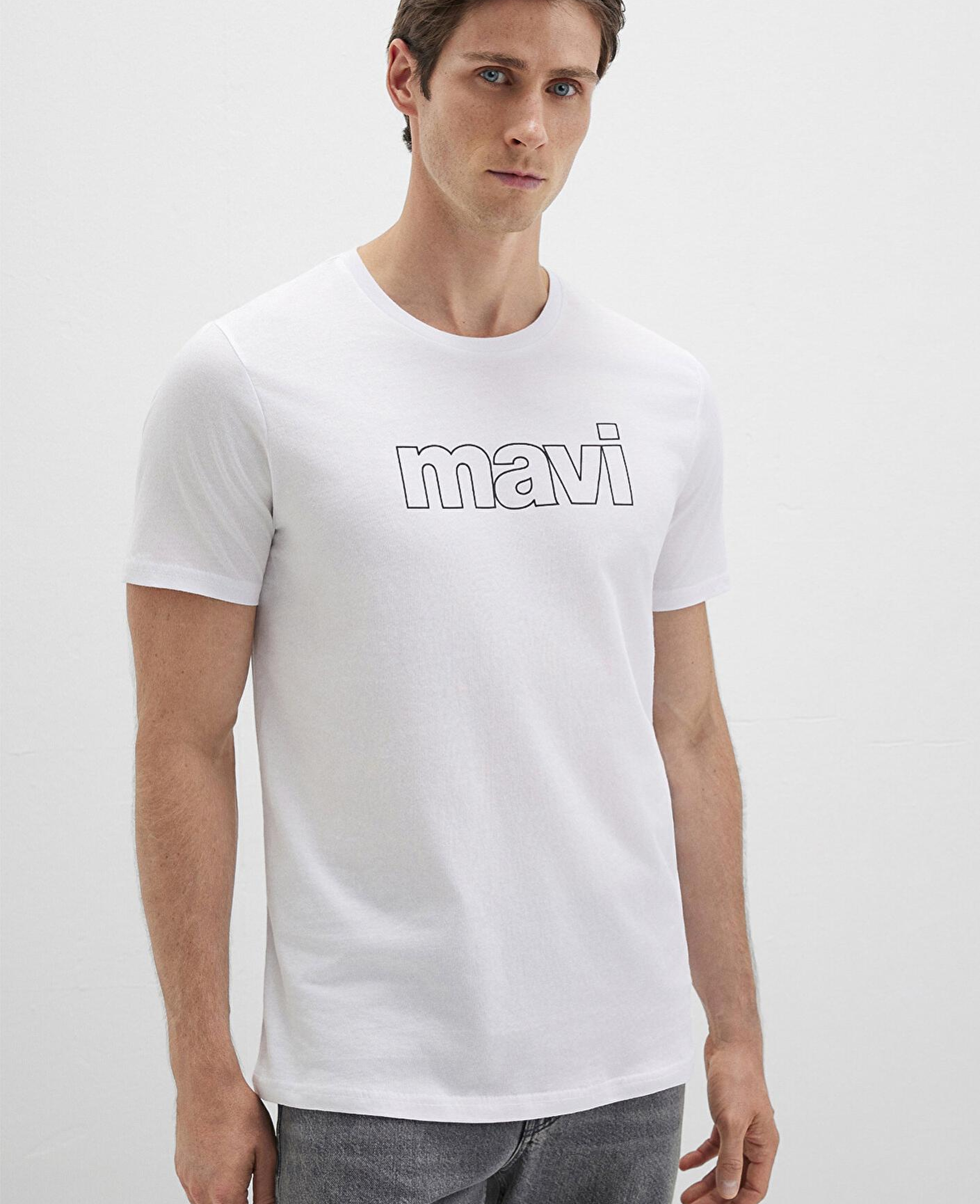 Mavi Mavi Logo Baskılı Beyaz Tişört Slim Fit / Dar Kesim 065781-620