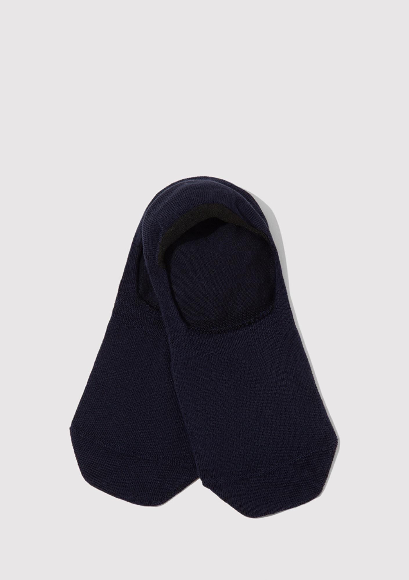 Mavi 2li Siyah Beyaz Babet Çorabı 092594-620