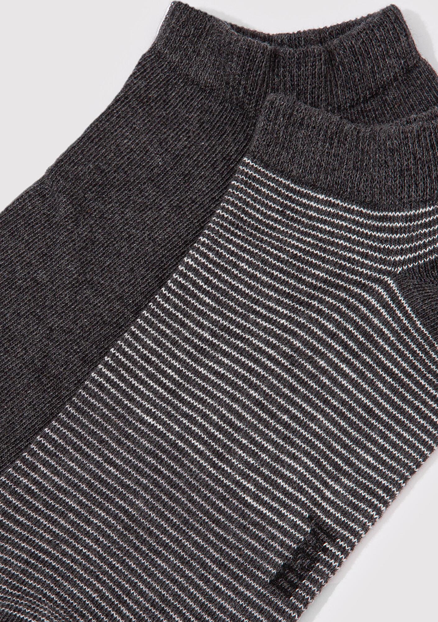 Mavi 2li Gri Patik Çorap 092051-32162