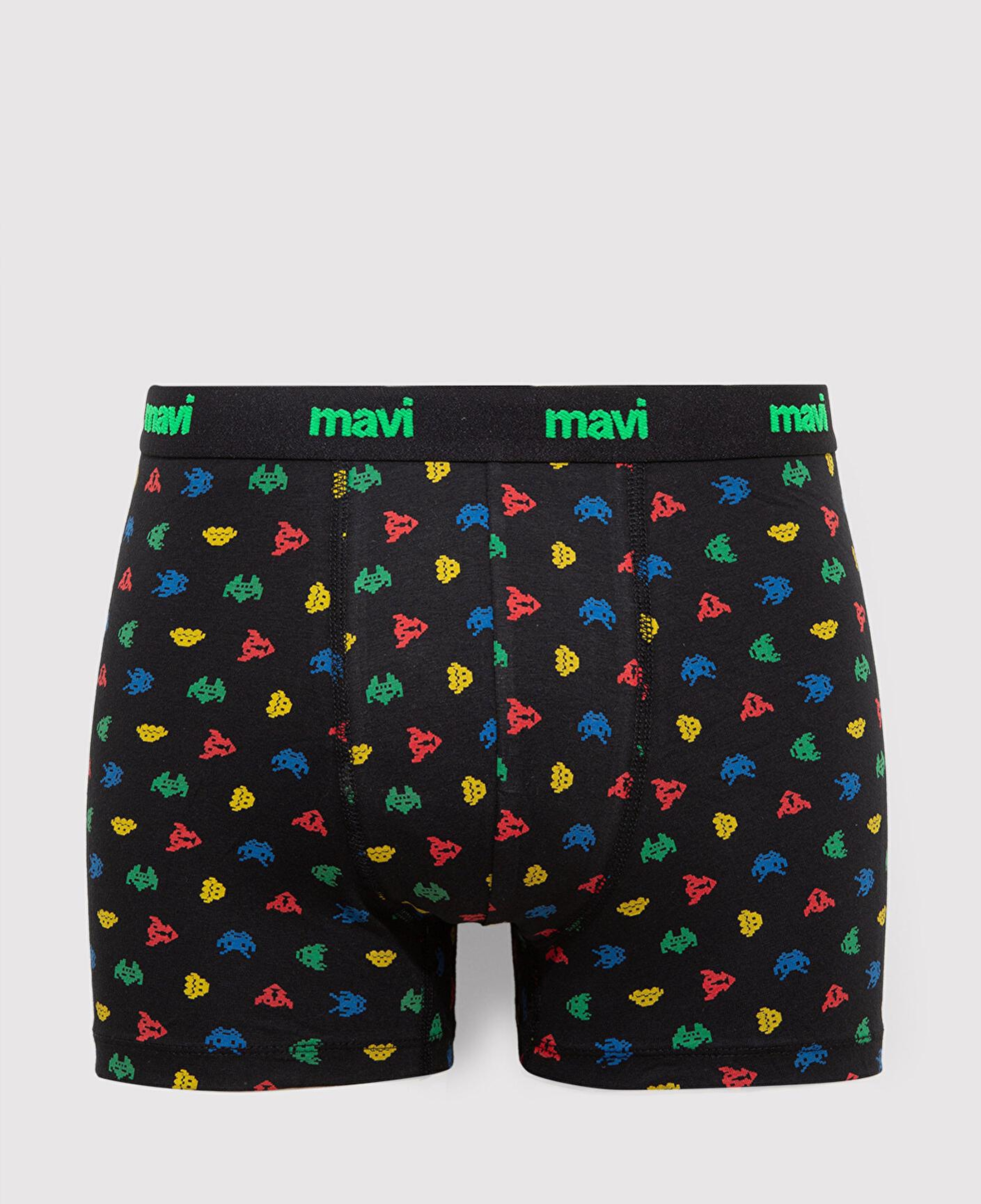 Mavi Baskılı Siyah Boxer 092259-900