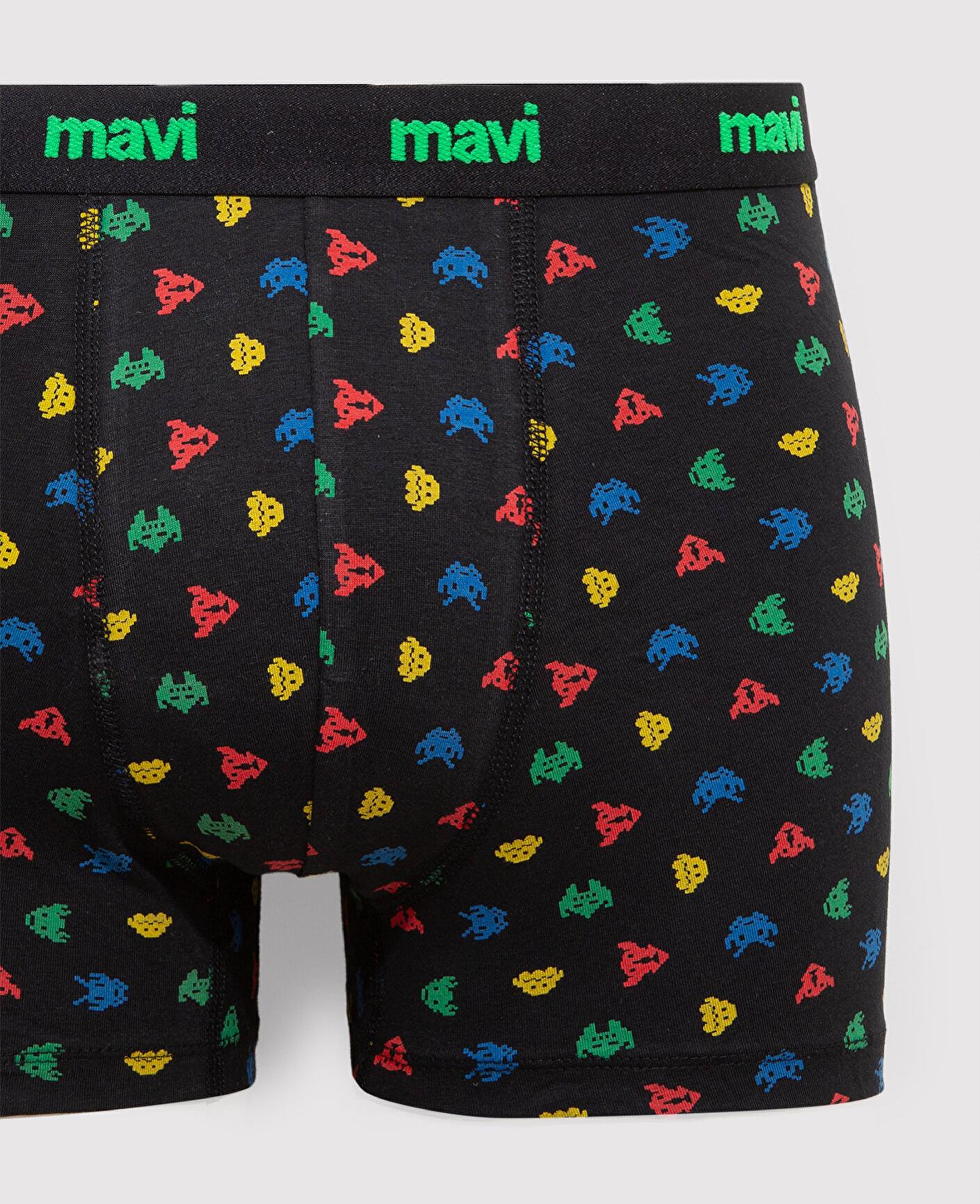 Mavi Baskılı Siyah Boxer 092259-900