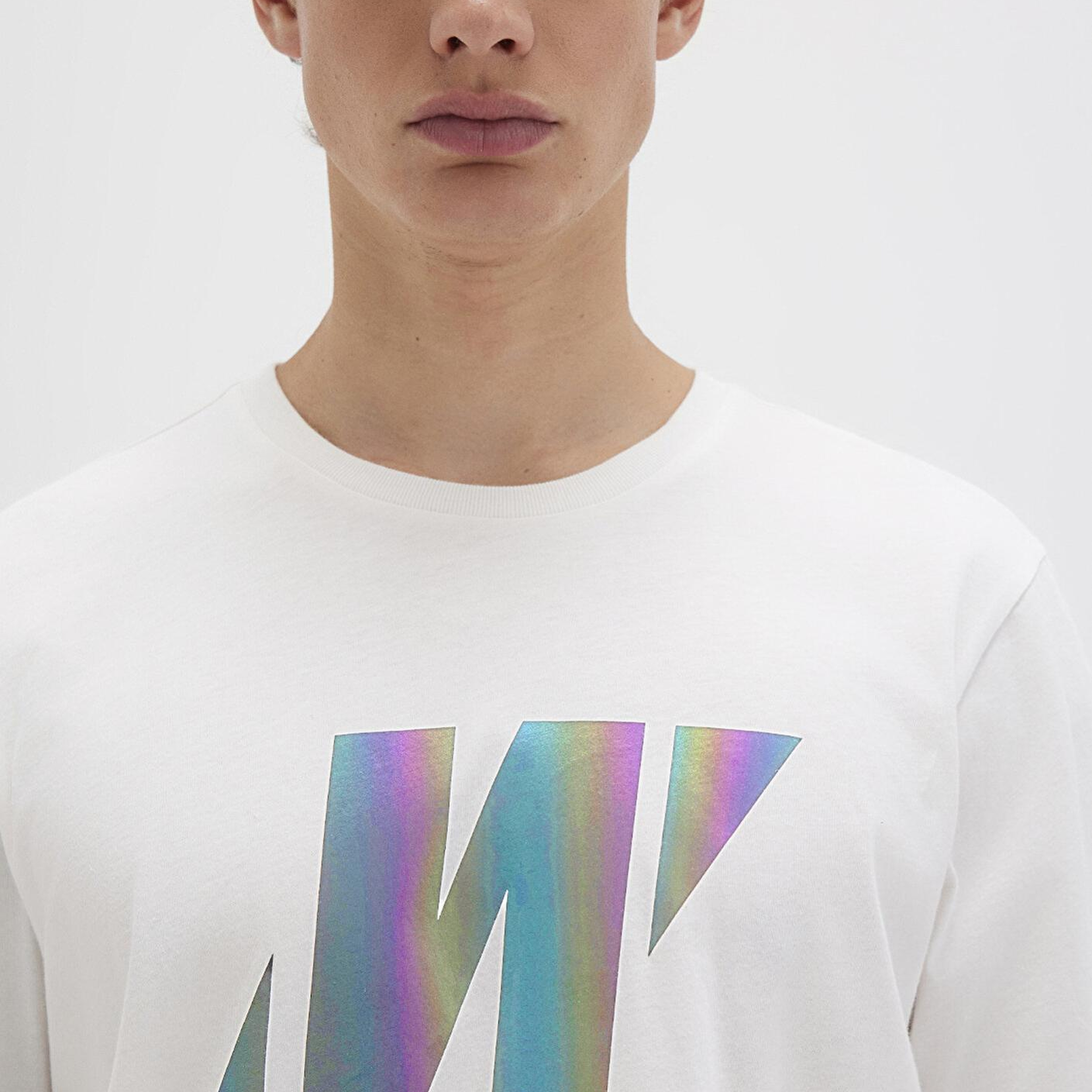Mavi Mavi Pro Reflektör Logo Baskılı Beyaz Tişört Slim Fit / Dar Kesim 066255-30701