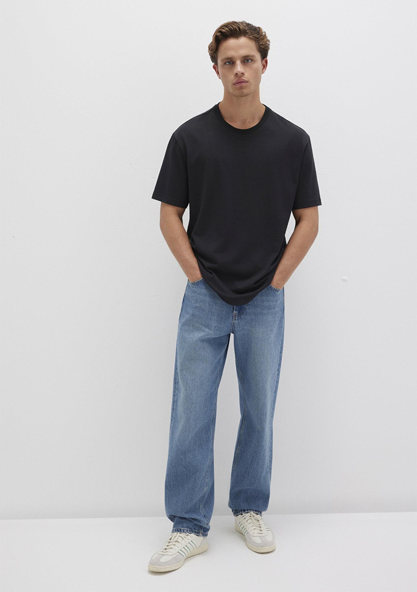 Mavi Siyah Basic Tişört Loose Fit / Bol Rahat Kesim 066249-900