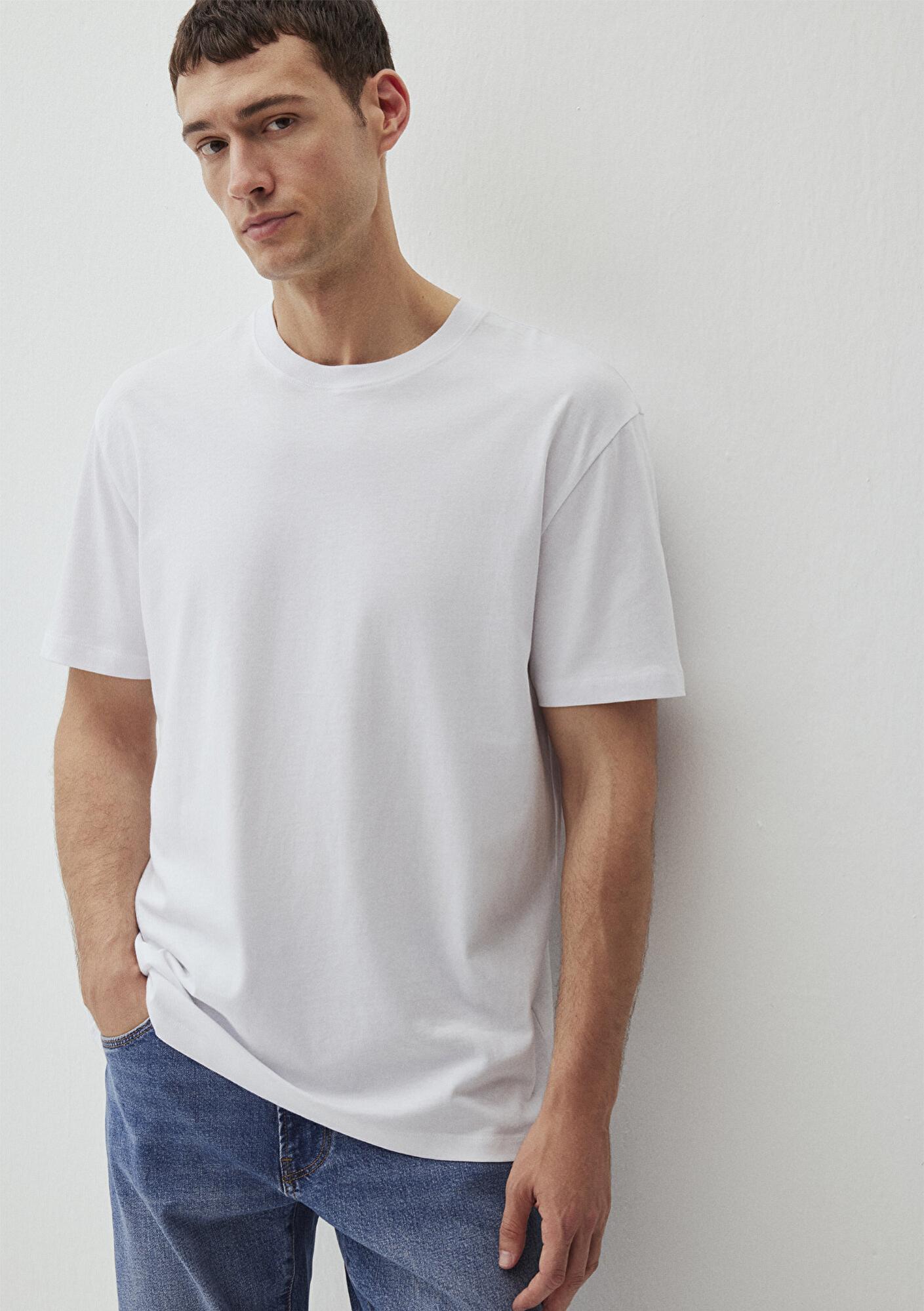 Mavi Beyaz Basic Tişört Loose Fit / Bol Rahat Kesim 066249-620