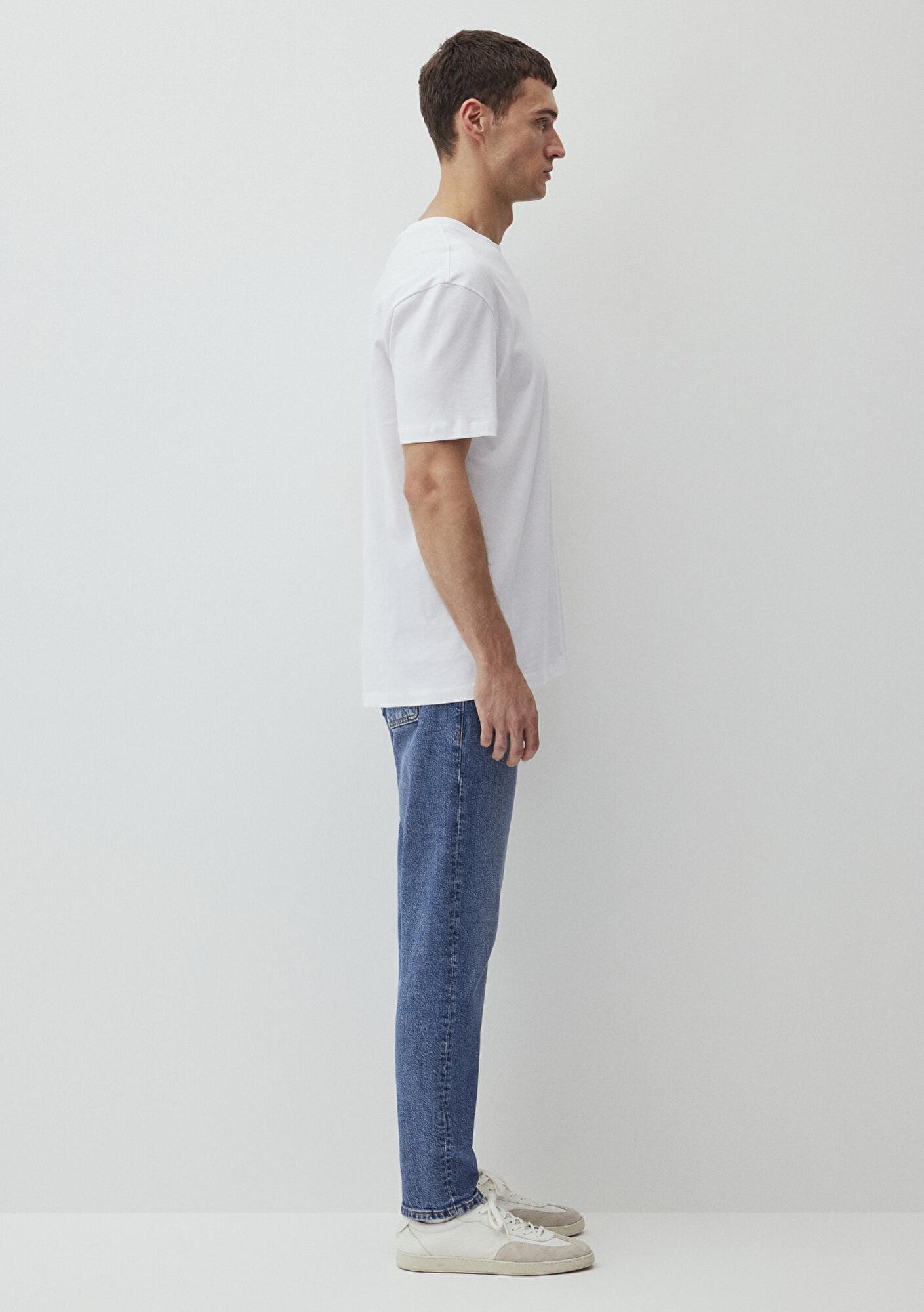 Mavi Beyaz Basic Tişört Loose Fit / Bol Rahat Kesim 066249-620