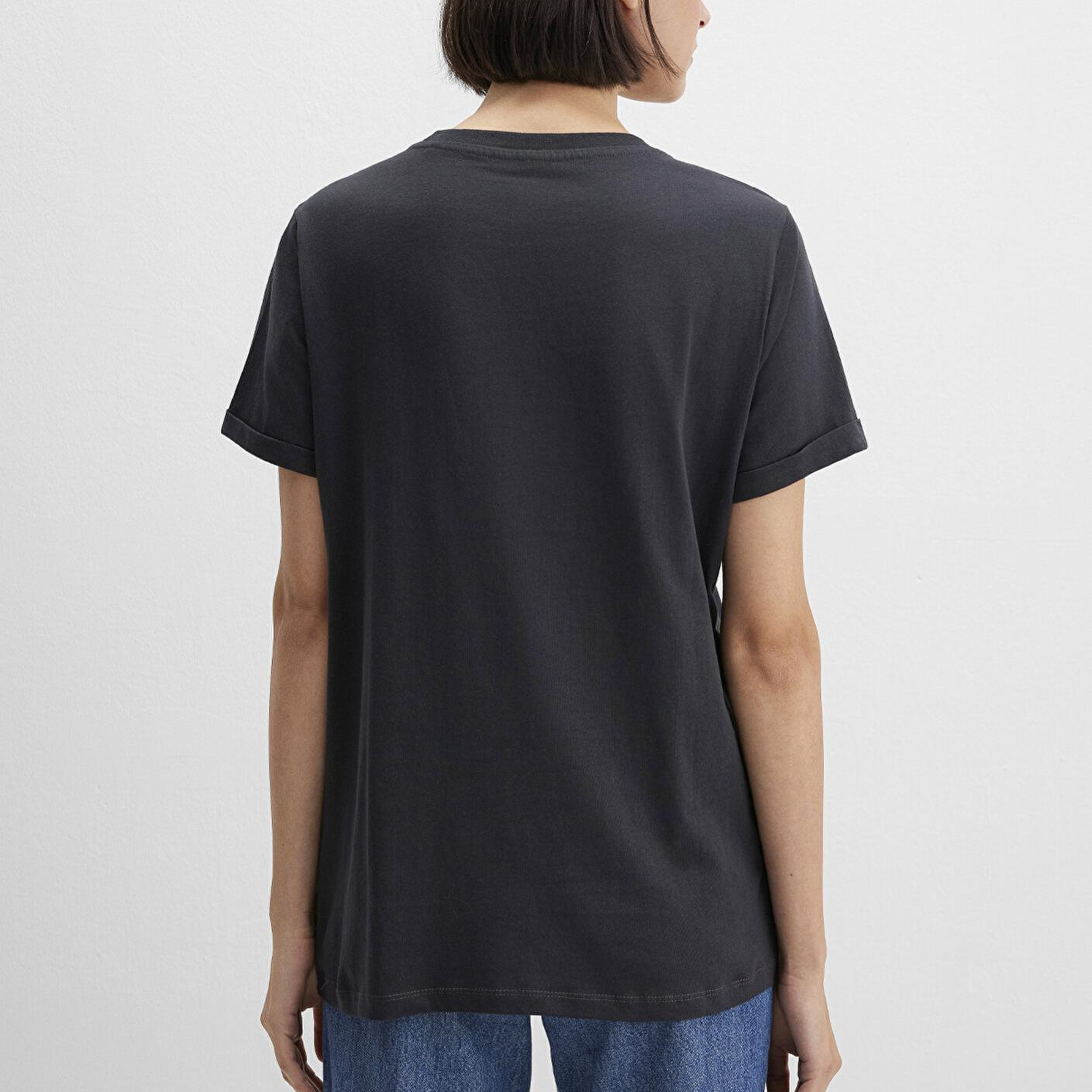 Mavi Denim Kız Baskılı Antrasit İstanbul Tişört Regular Fit / Normal Kesim 168890-29726