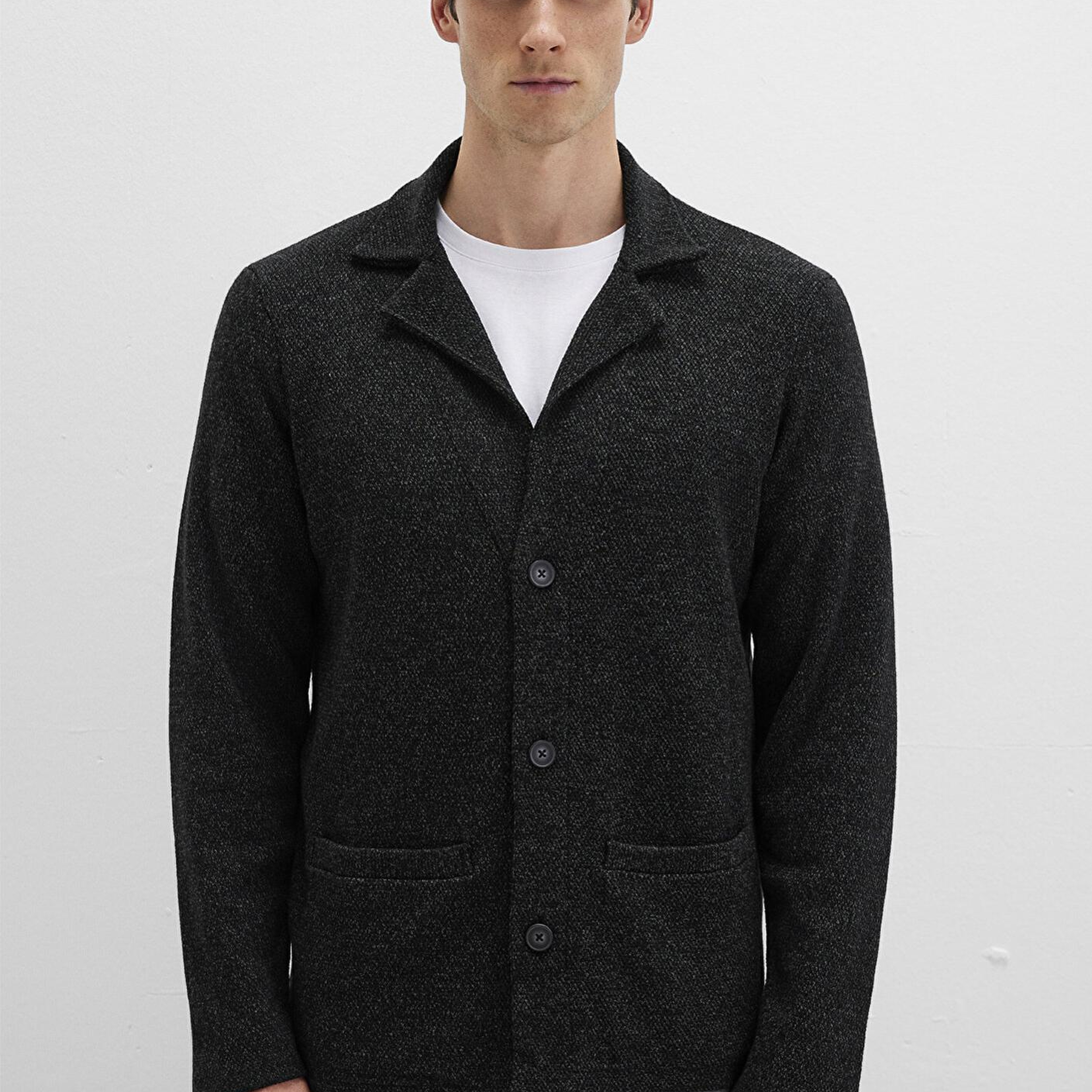 Mavi Blazer Yaka Siyah Triko Hırka 070699-900