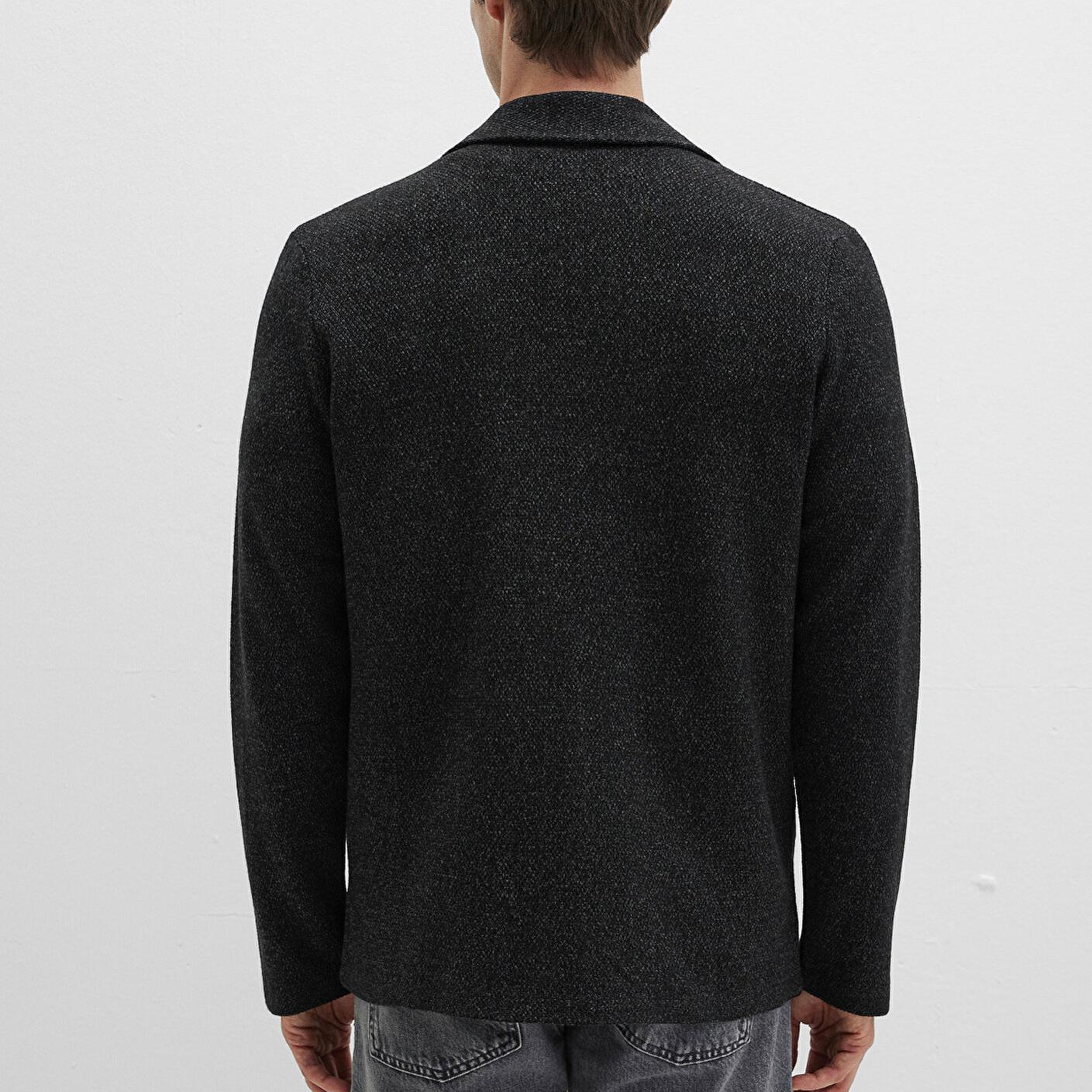 Mavi Blazer Yaka Siyah Triko Hırka 070699-900