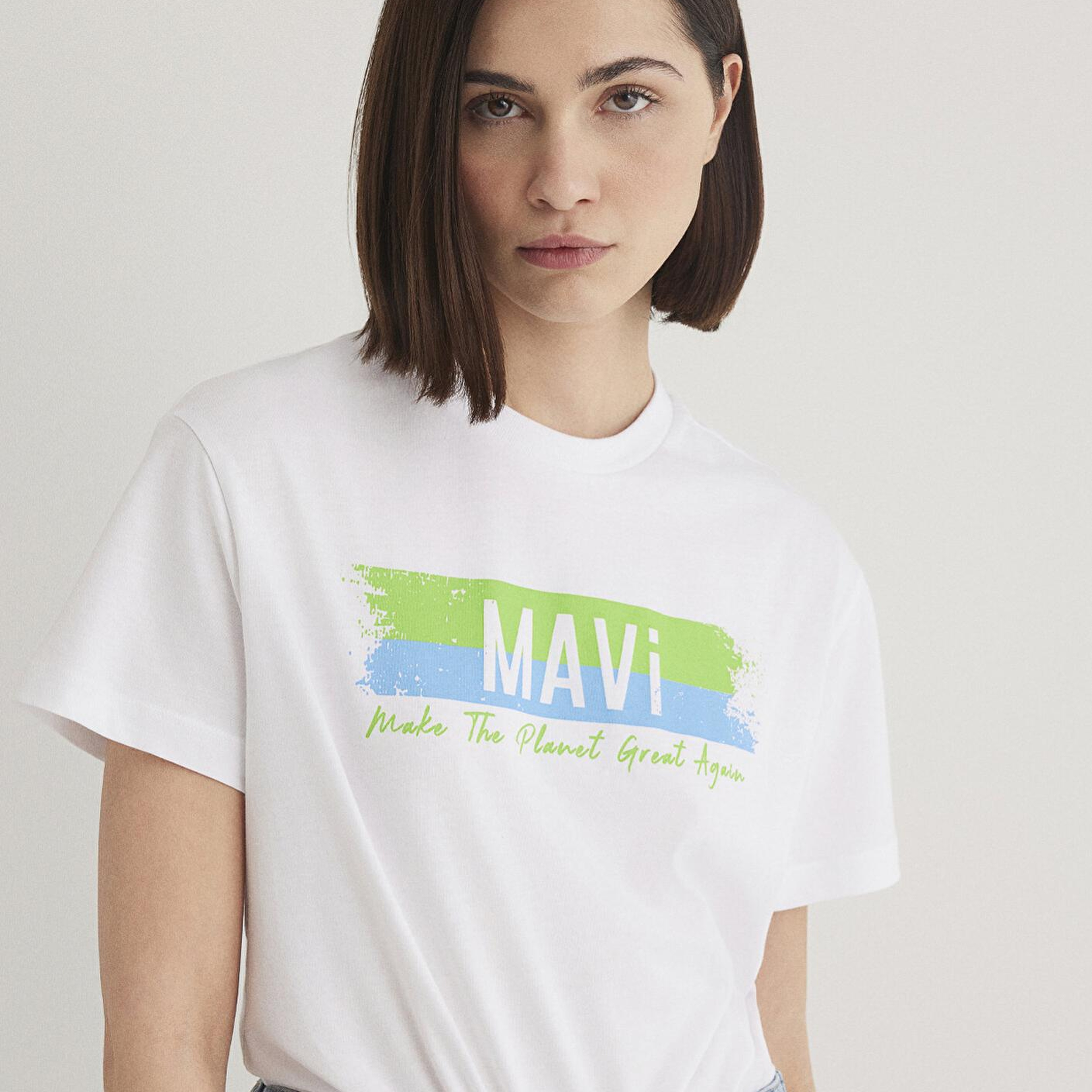 Mavi Make The Planet Great Again Baskılı Tişört Regular Fit / Normal Kesim 168752-620