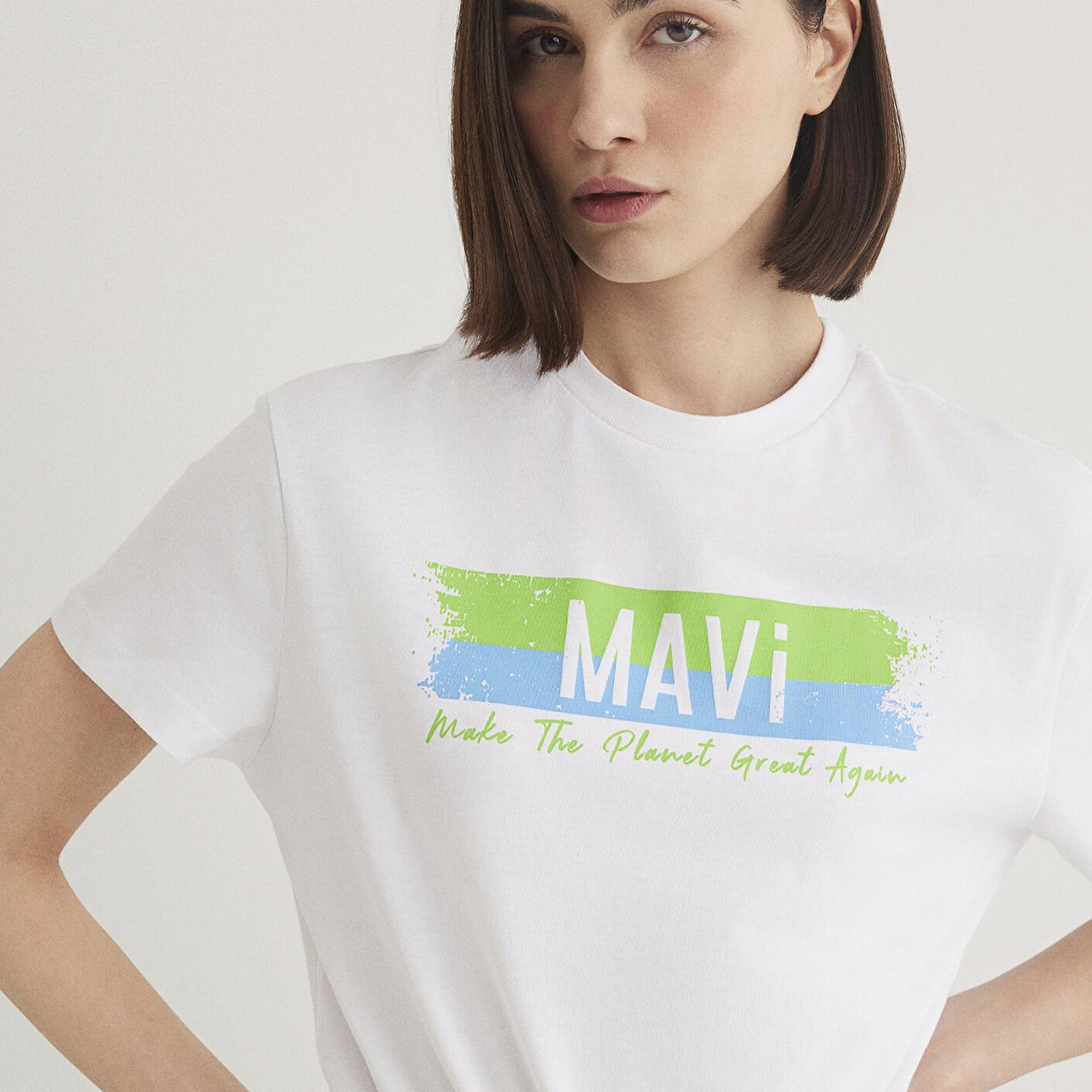 Mavi Make The Planet Great Again Baskılı Tişört Regular Fit / Normal Kesim 168752-620
