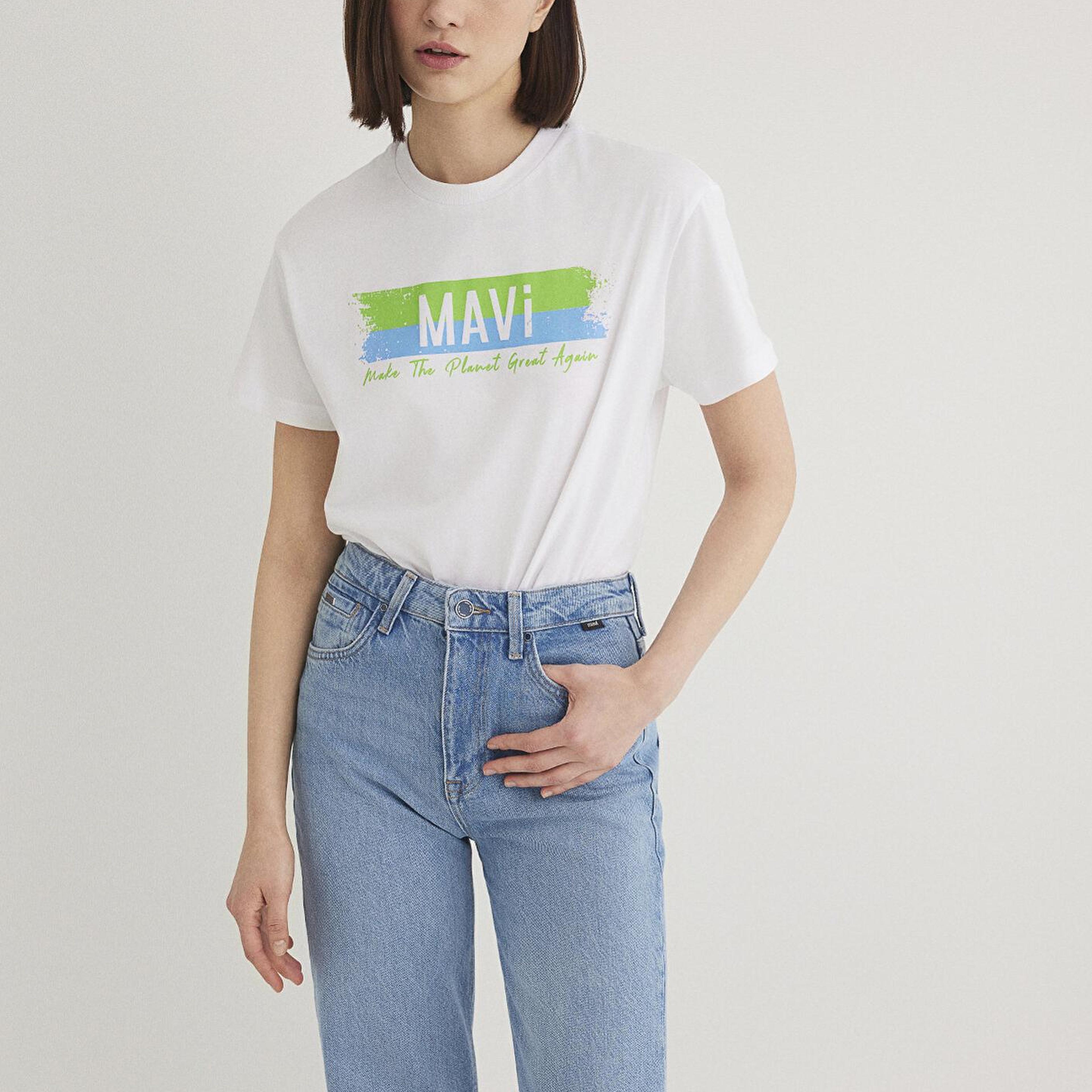 Mavi Make The Planet Great Again Baskılı Tişört Regular Fit / Normal Kesim 168752-620