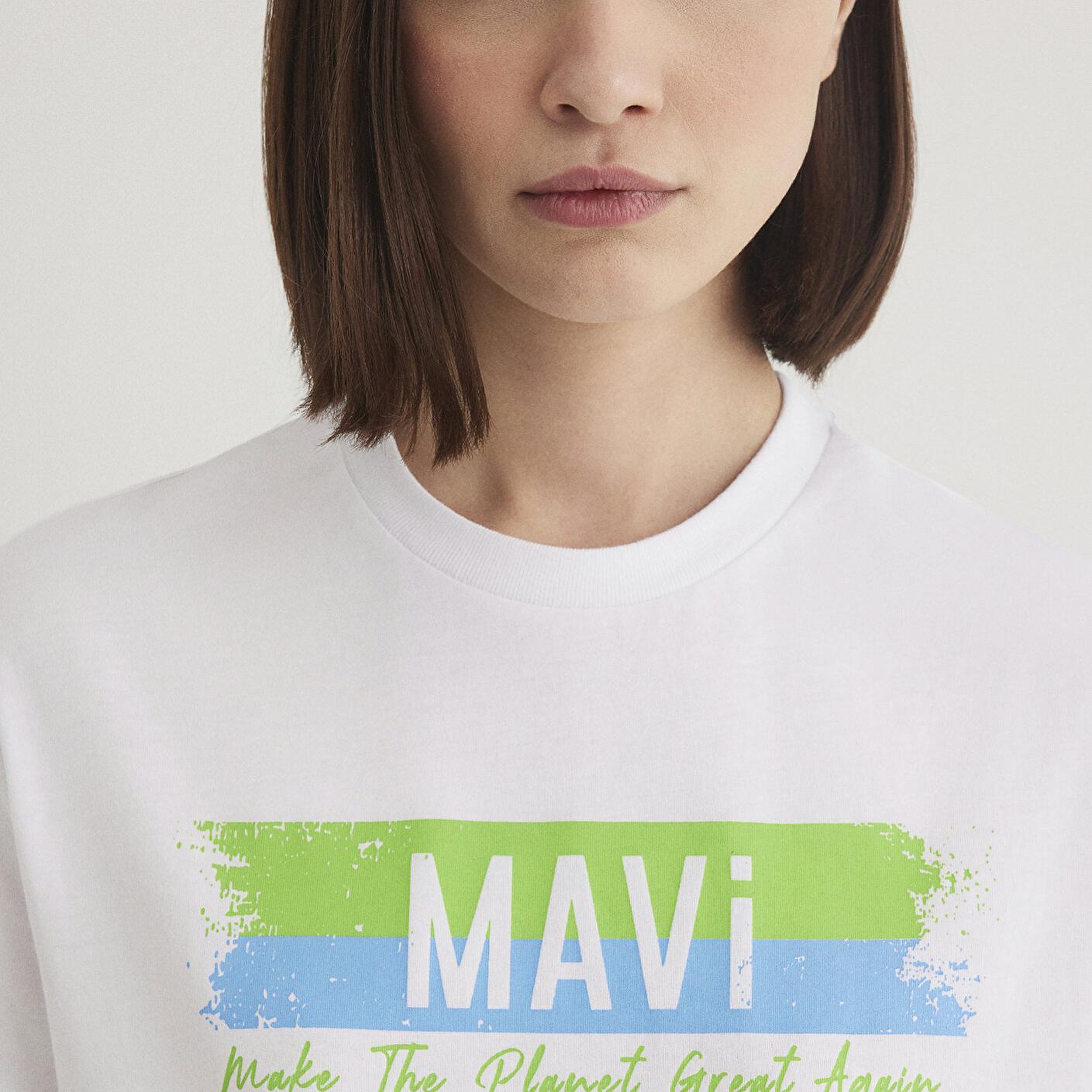 Mavi Make The Planet Great Again Baskılı Tişört Regular Fit / Normal Kesim 168752-620