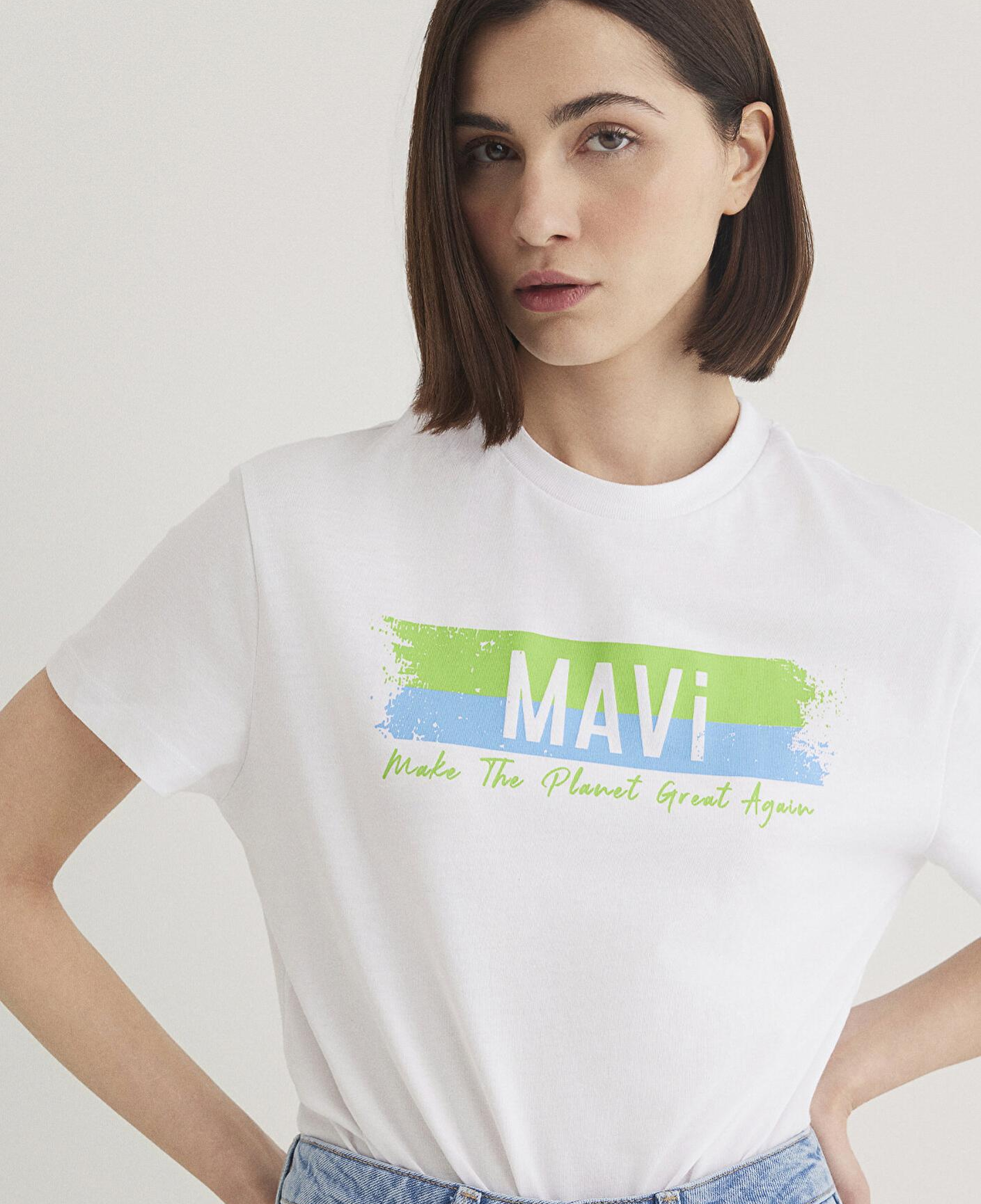 Mavi Make The Planet Great Again Baskılı Tişört Regular Fit / Normal Kesim 168752-620