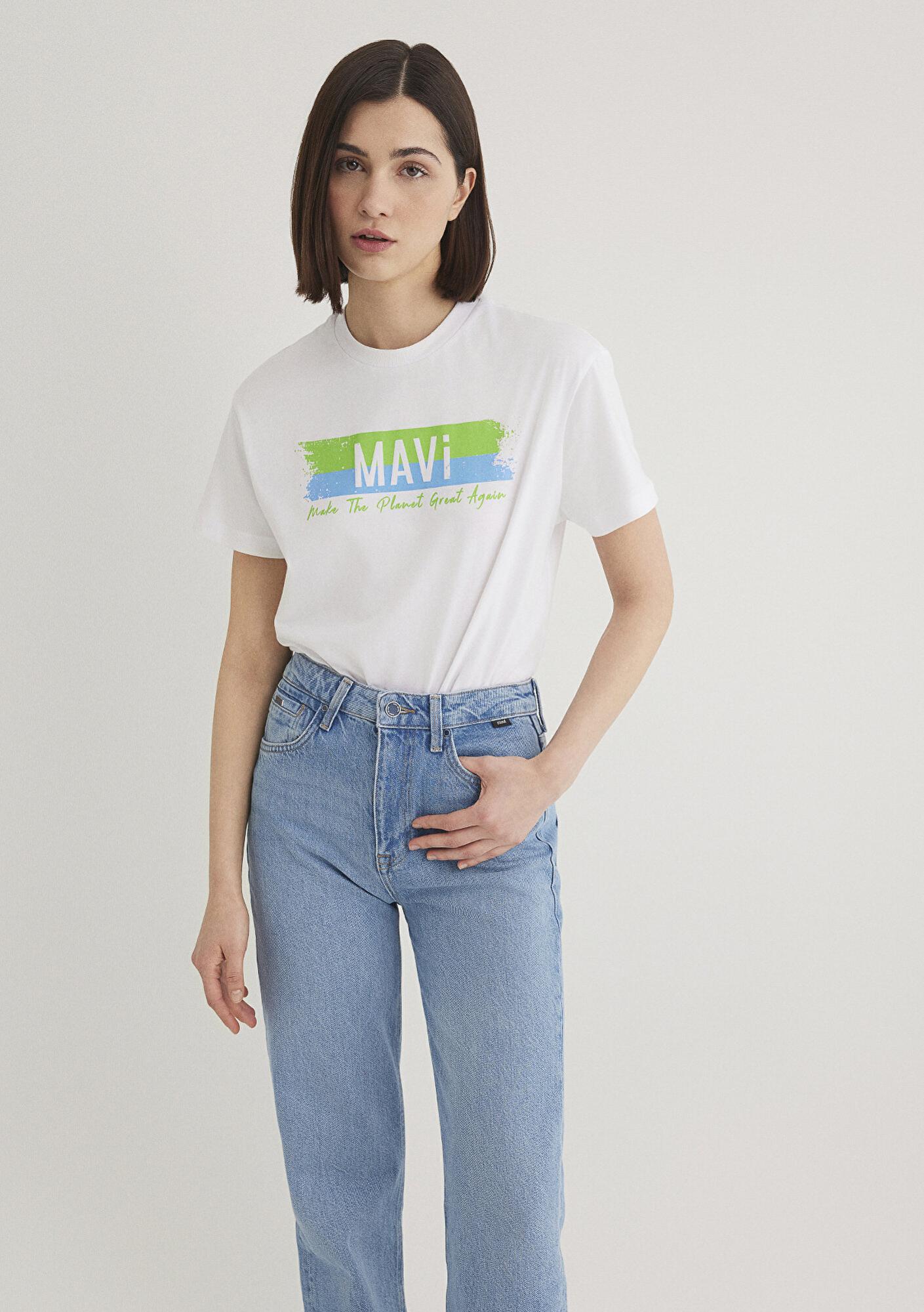 Mavi Make The Planet Great Again Baskılı Tişört Regular Fit / Normal Kesim 168752-620