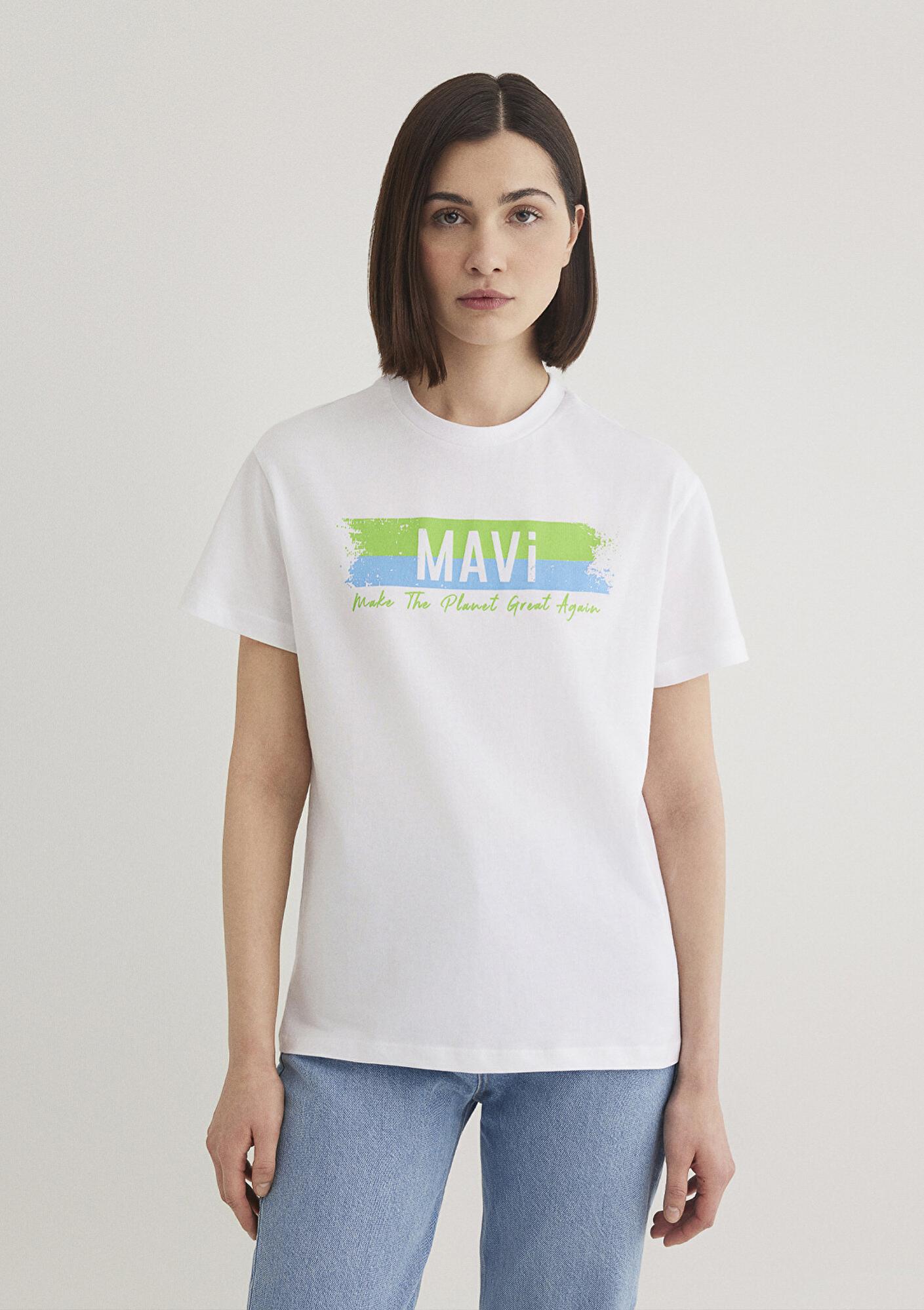 Mavi Make The Planet Great Again Baskılı Tişört Regular Fit / Normal Kesim 168752-620