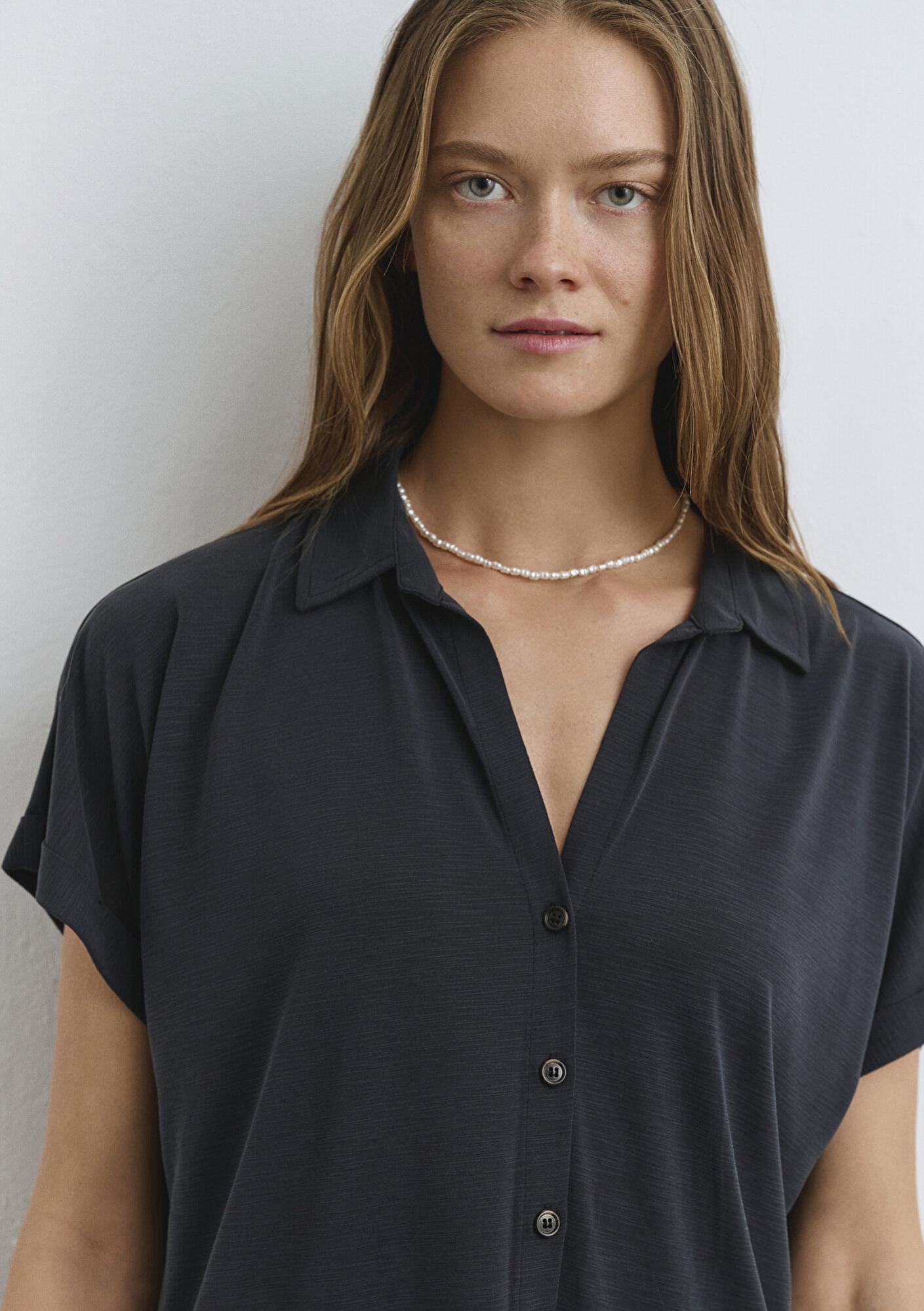 Mavi Lux Touch (TENCEL™) Antrasit Modal Gömlek Regular Fit / Normal Kesim 168081-900