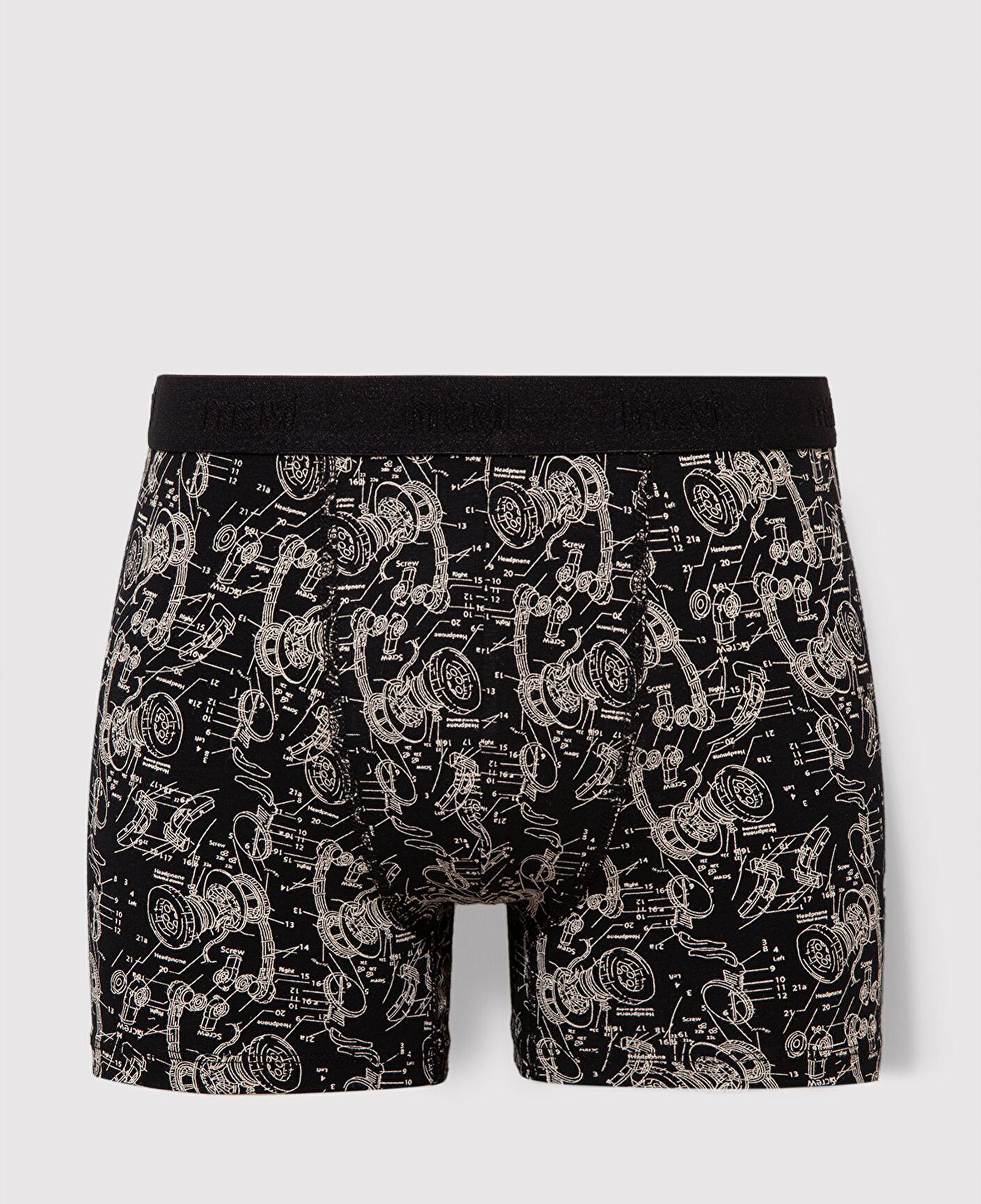 Mavi Grafik Baskılı Siyah Boxer 092070-900