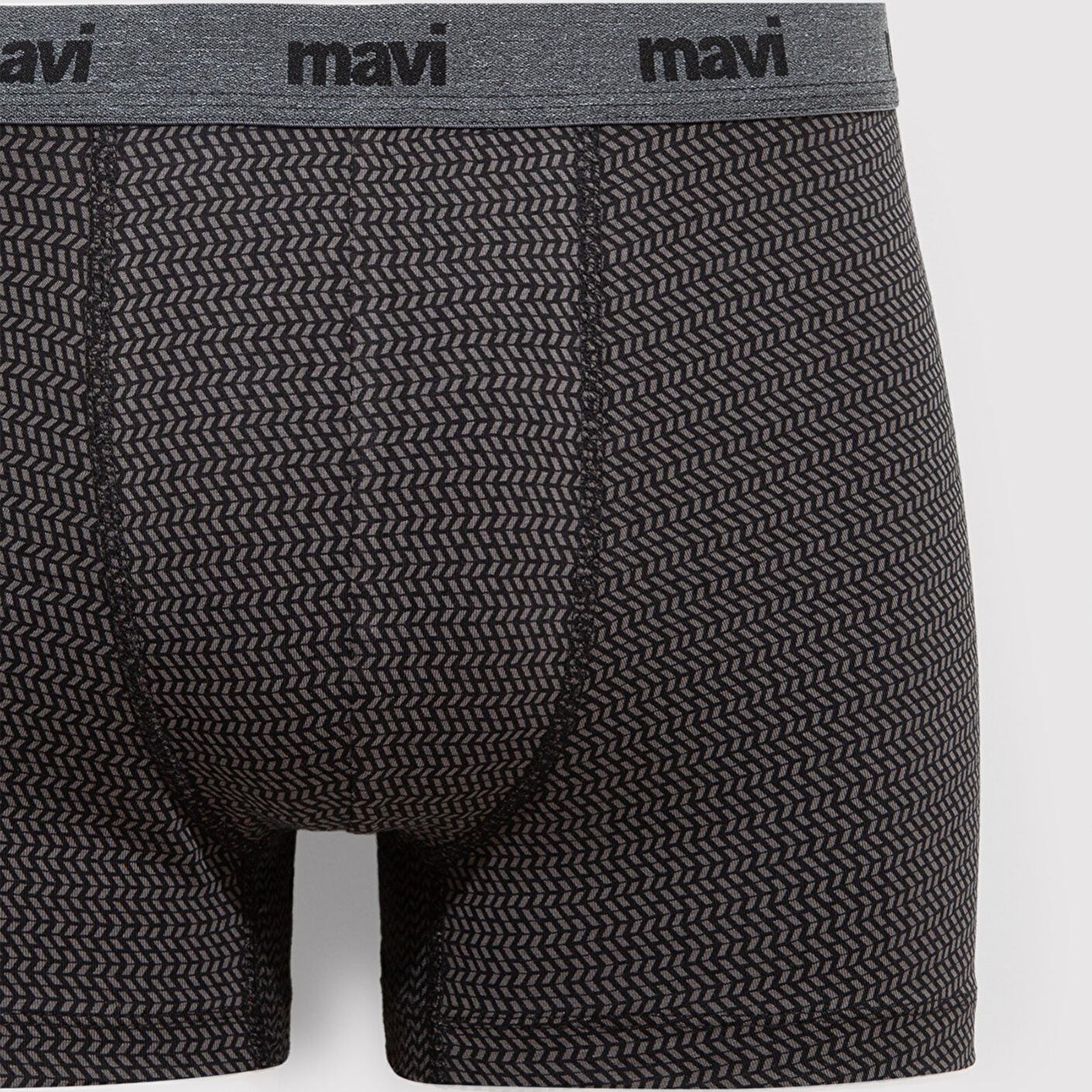 Mavi Geometrik Desenli Antrasit Boxer 092083-900