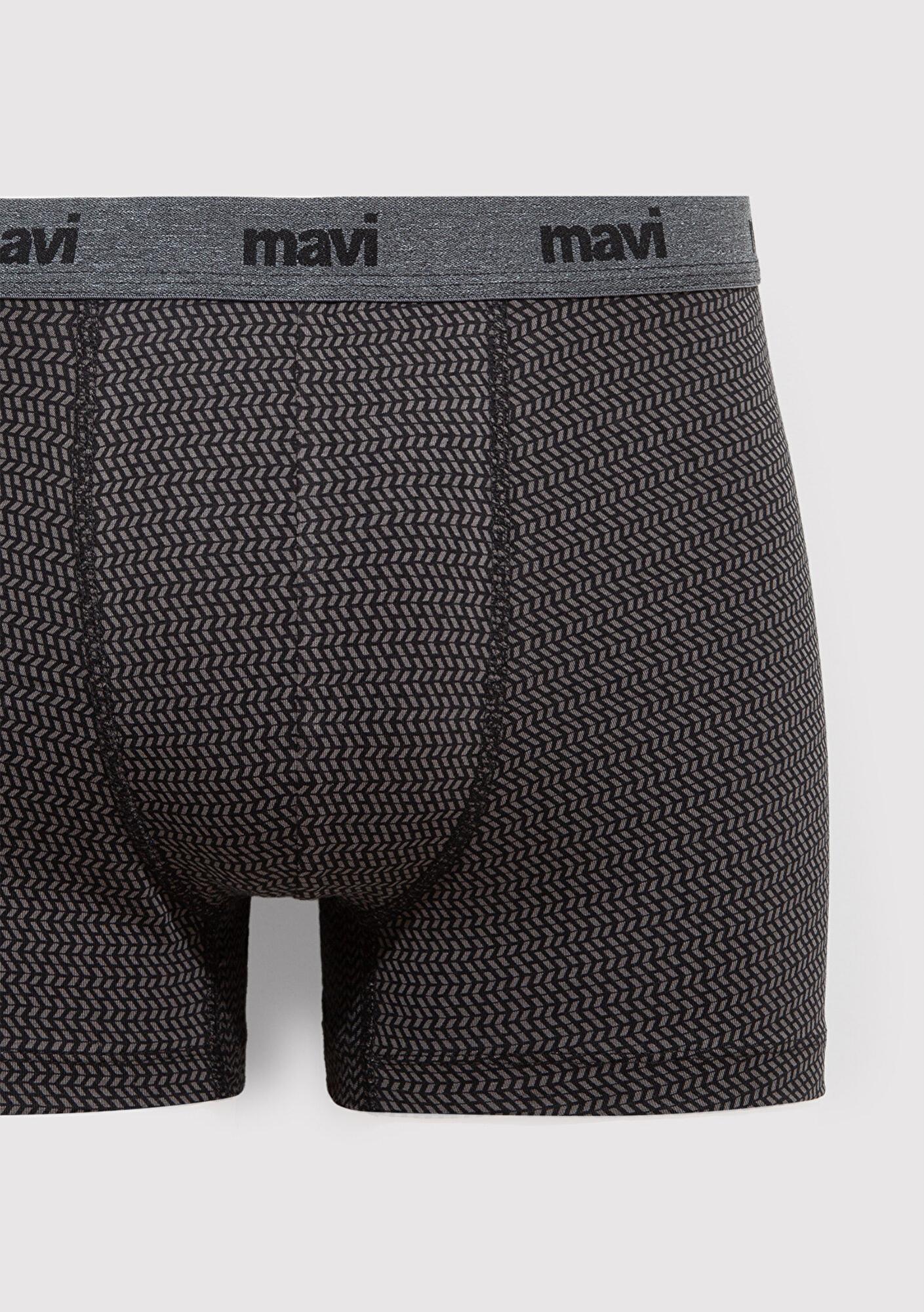 Mavi Geometrik Desenli Antrasit Boxer 092083-900