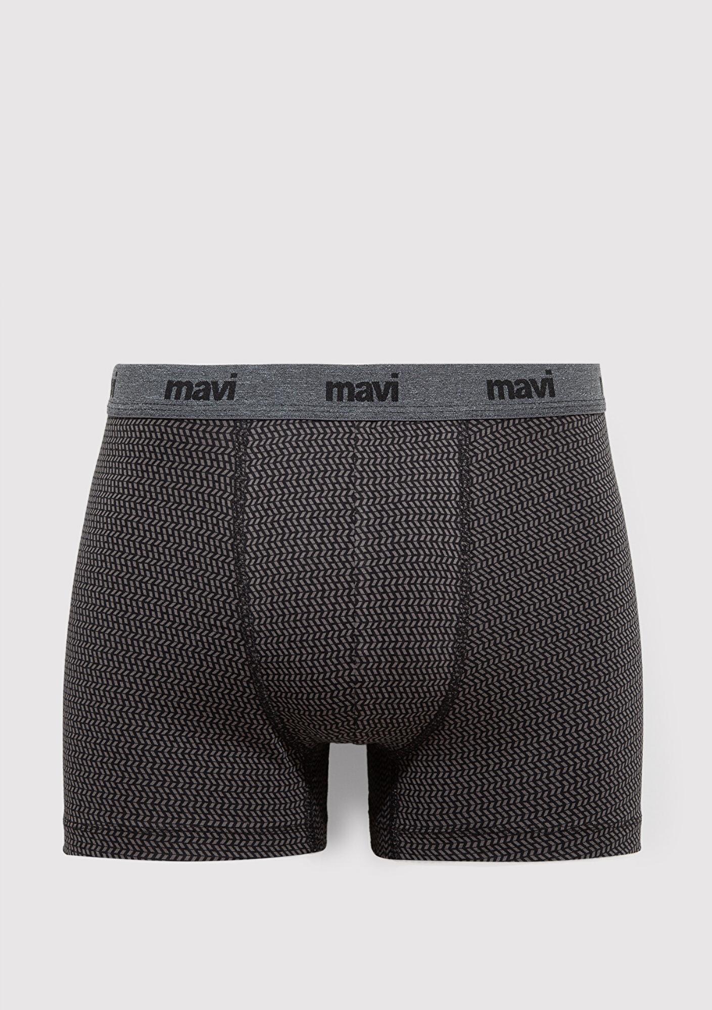 Mavi Geometrik Desenli Antrasit Boxer 092083-900