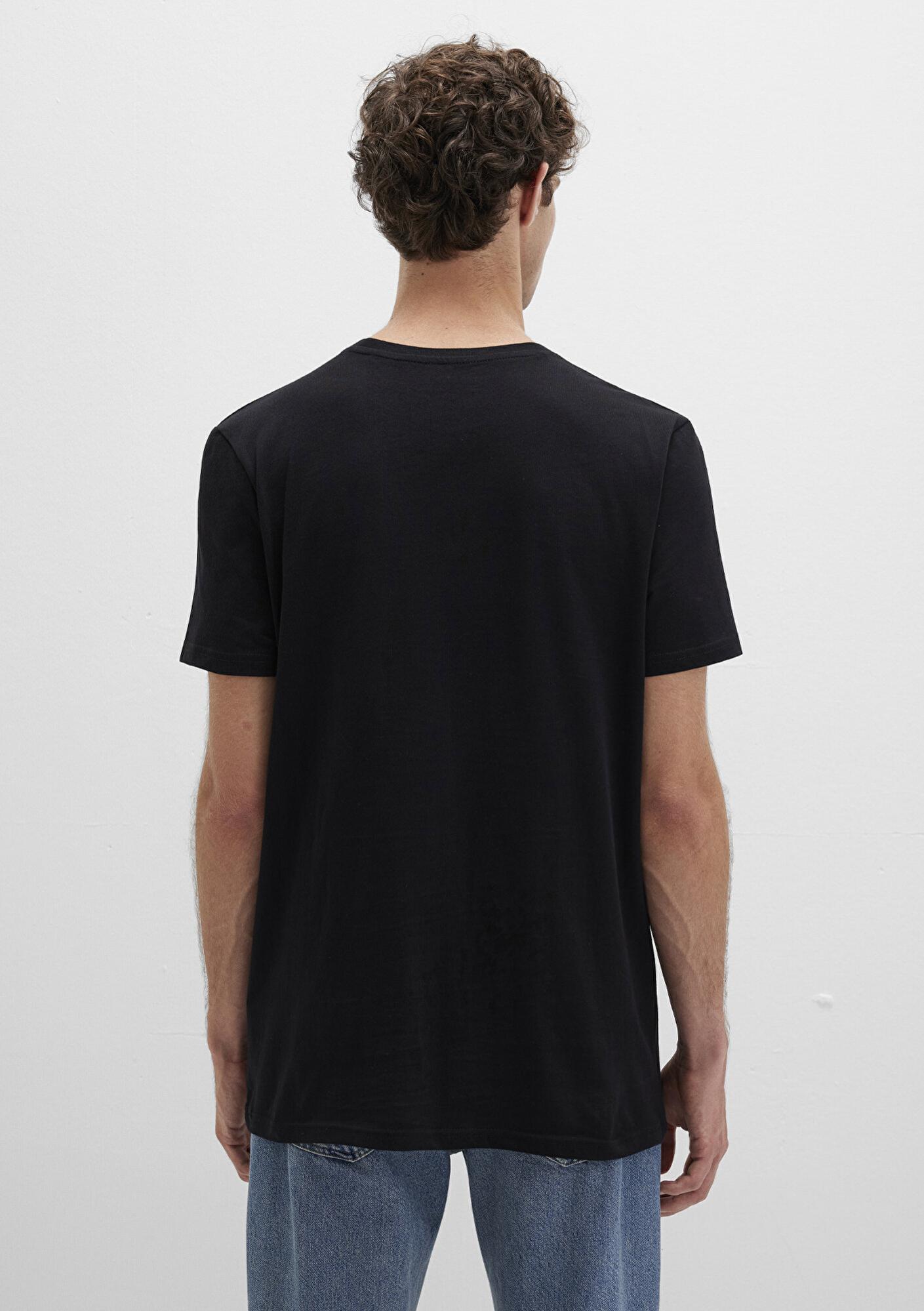 Mavi Mavi Pro Reflektör Logo Baskılı Siyah Tişört Slim Fit / Dar Kesim 066000-900