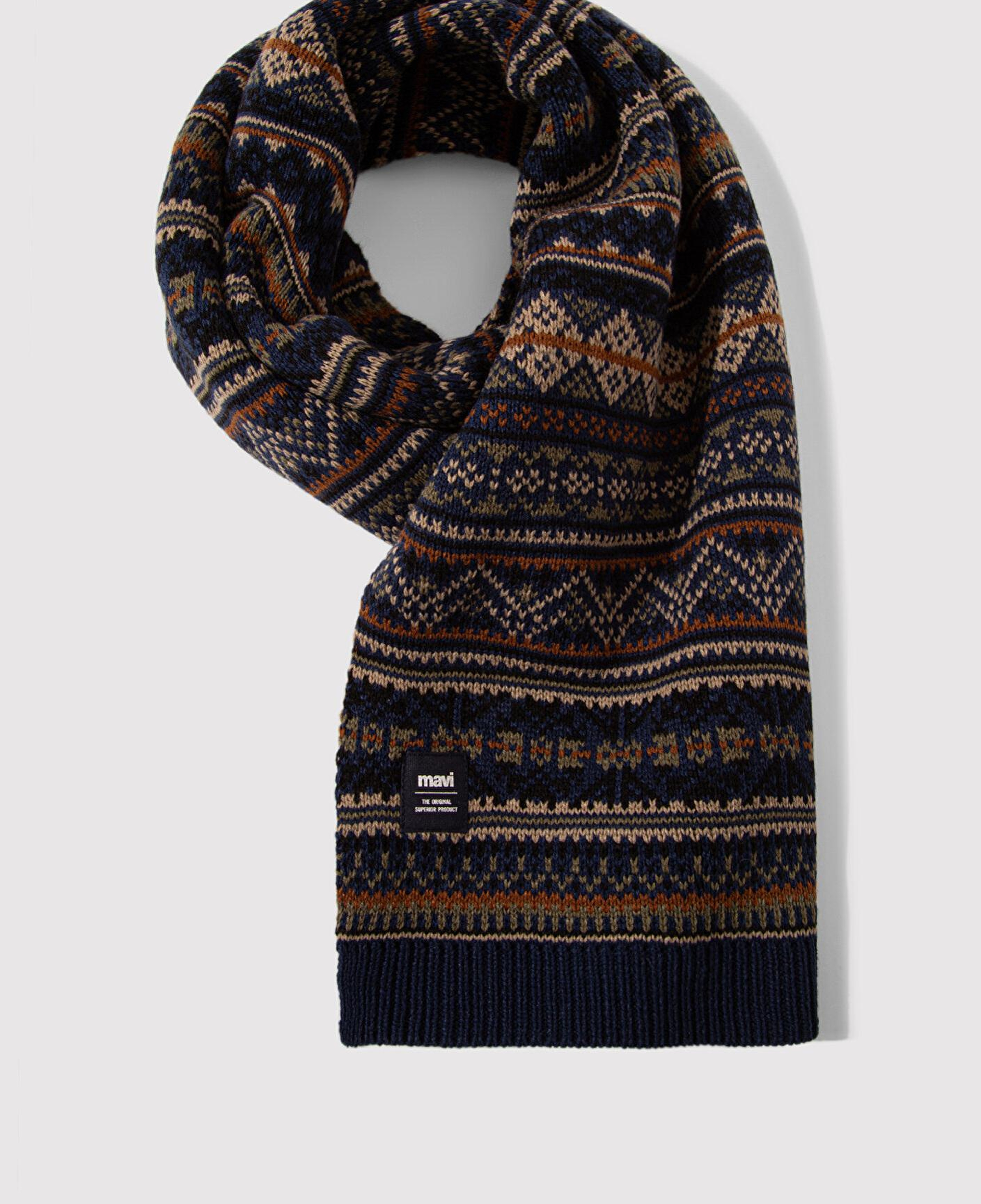 Mavi Jakarlı Lacivert Atkı 091059-29764