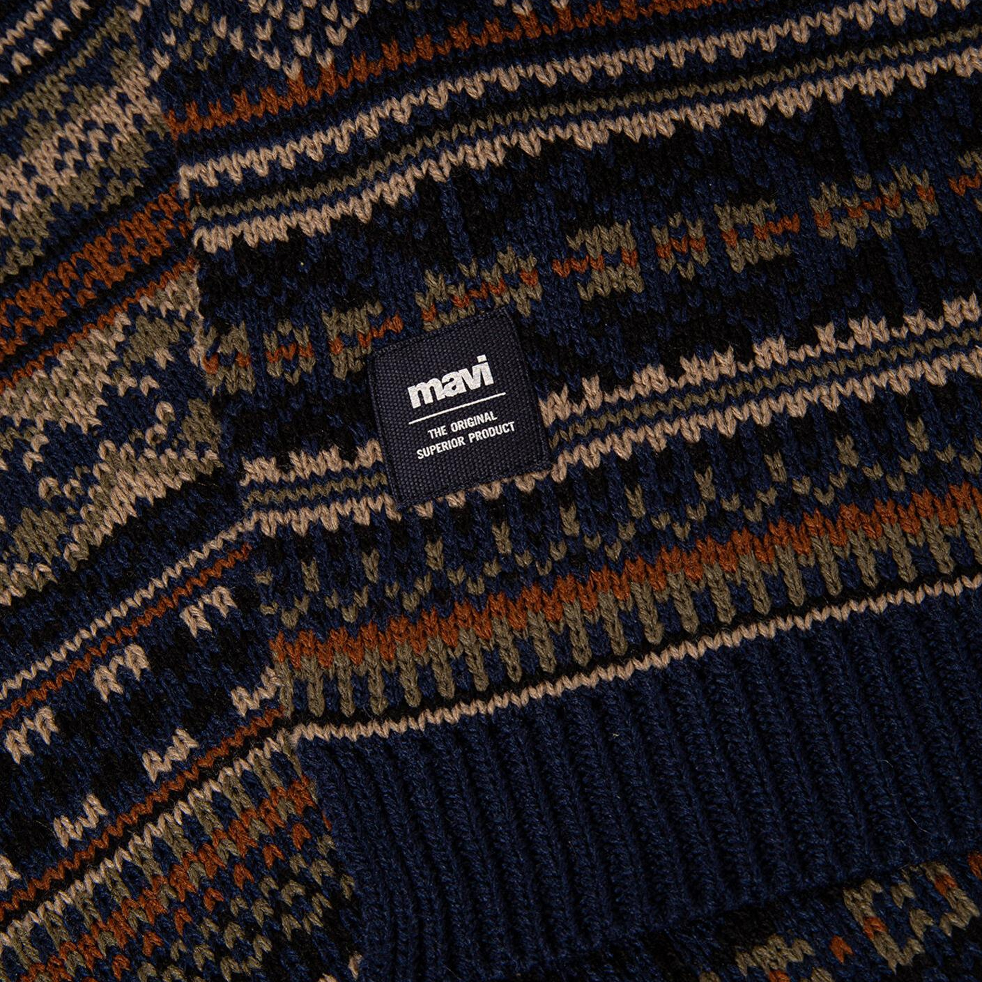 Mavi Jakarlı Lacivert Atkı 091059-29764