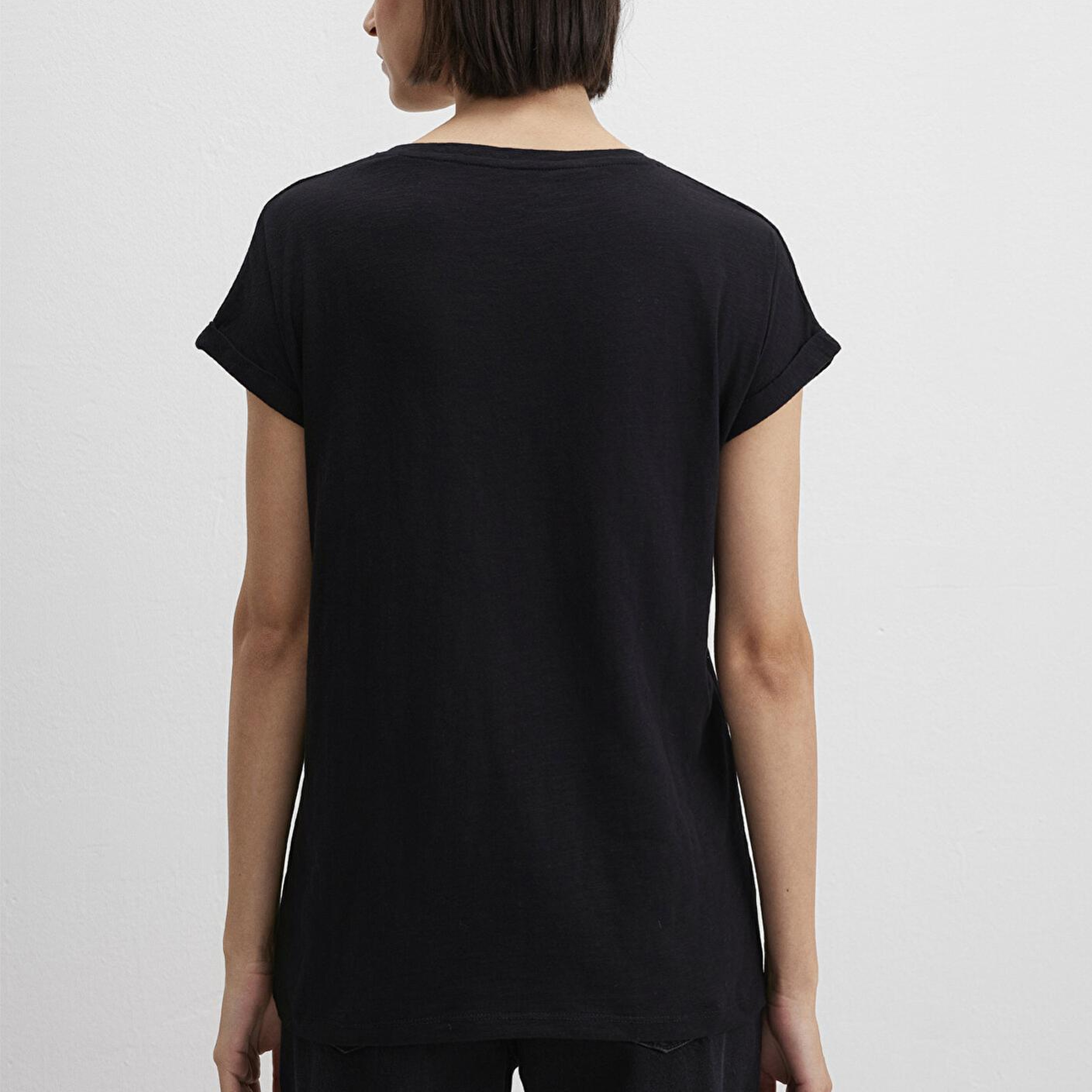 Mavi Mavi Logo Baskılı Siyah Tişört Loose Fit / Bol Rahat Kesim 166422-900