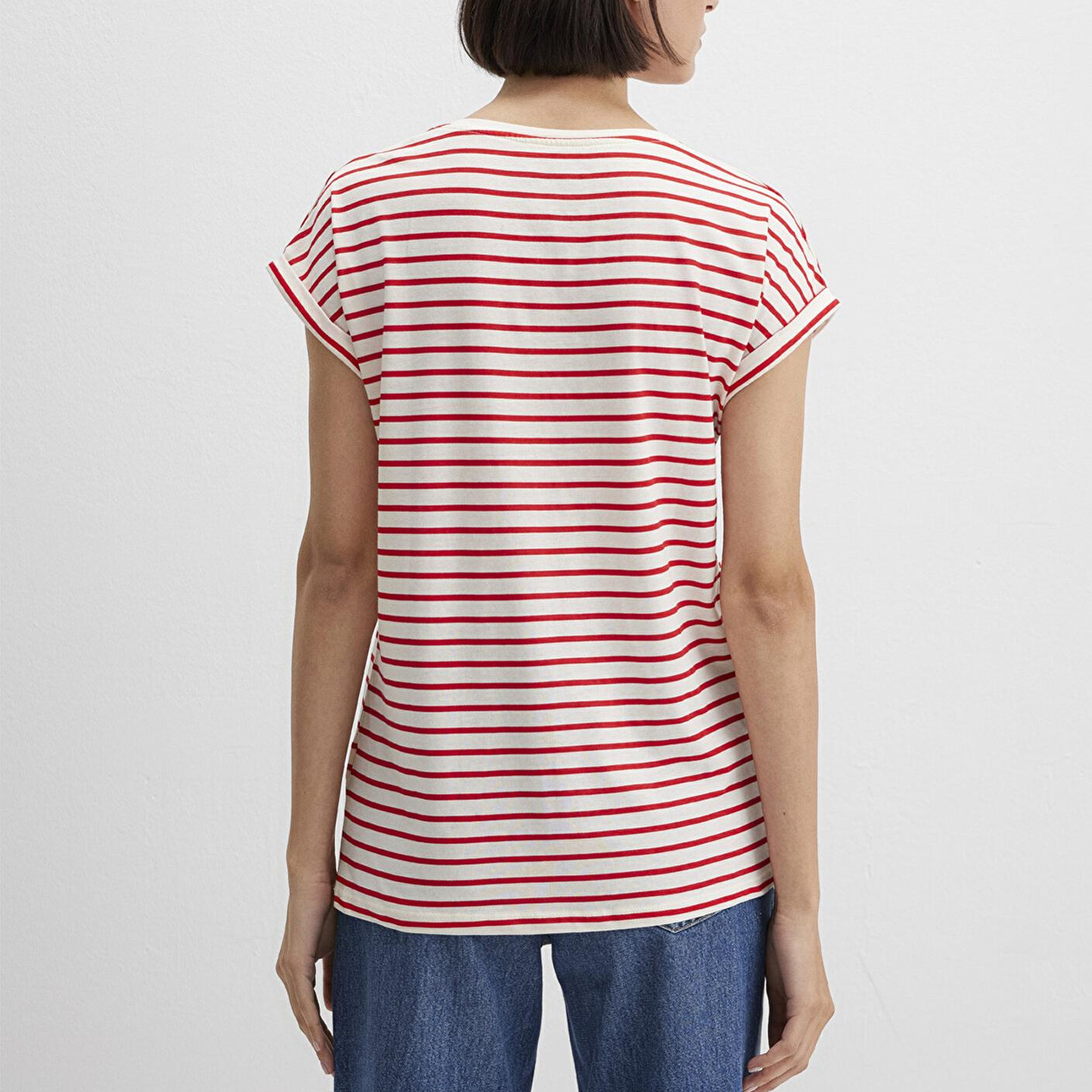 Mavi Love You Baskılı Çizgili Istanbul Tişört Regular Fit / Normal Kesim 167986-26829