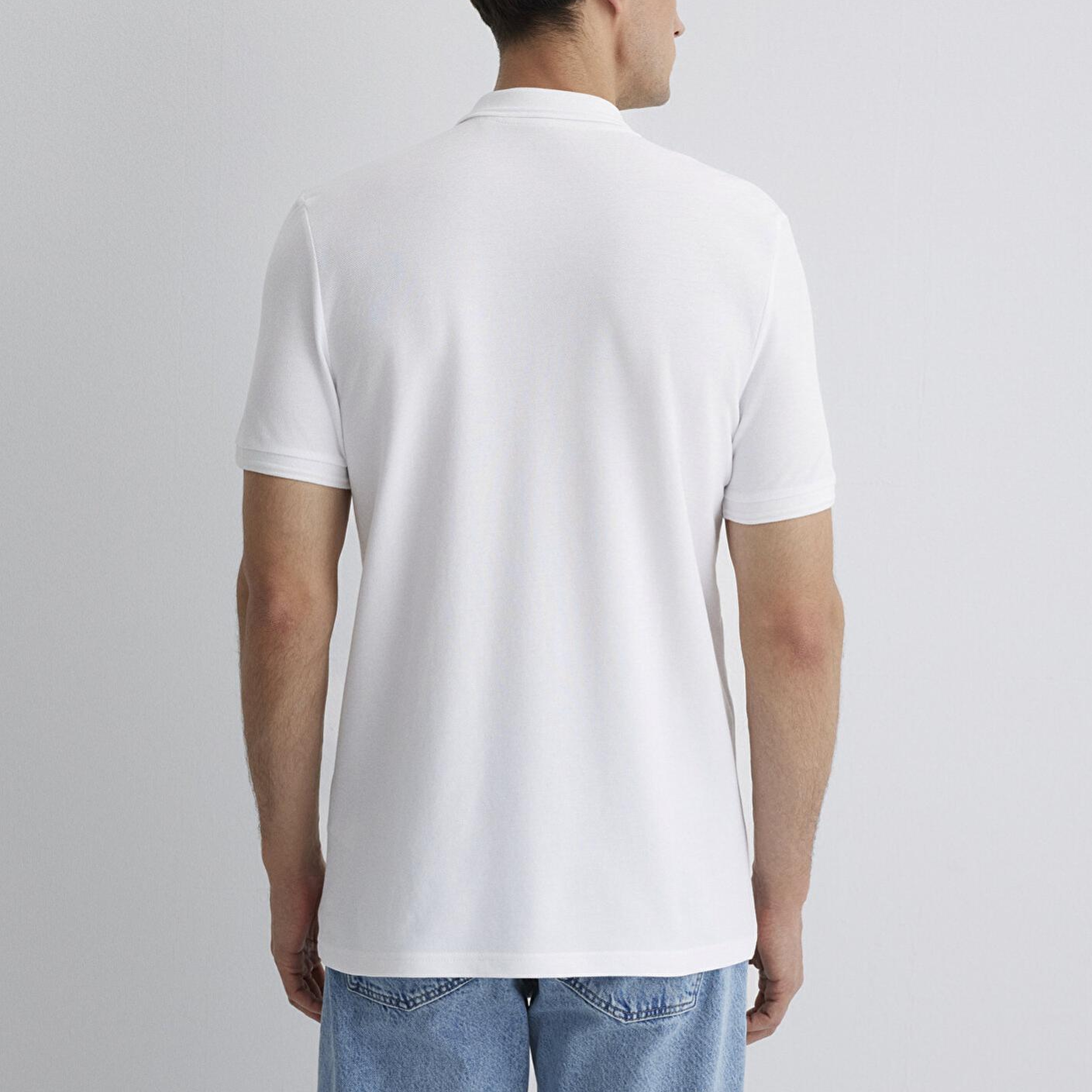 Mavi Beyaz Polo Tişört Slim Fit / Dar Kesim 064946-27879