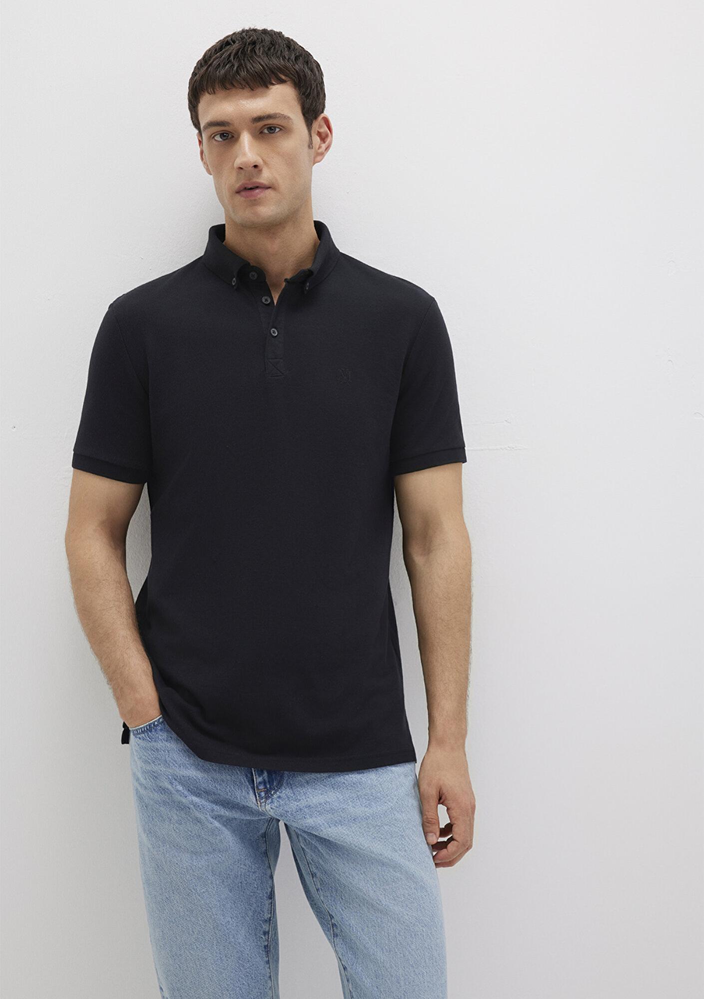 Mavi Siyah Polo Tişört Slim Fit / Dar Kesim 063247-900
