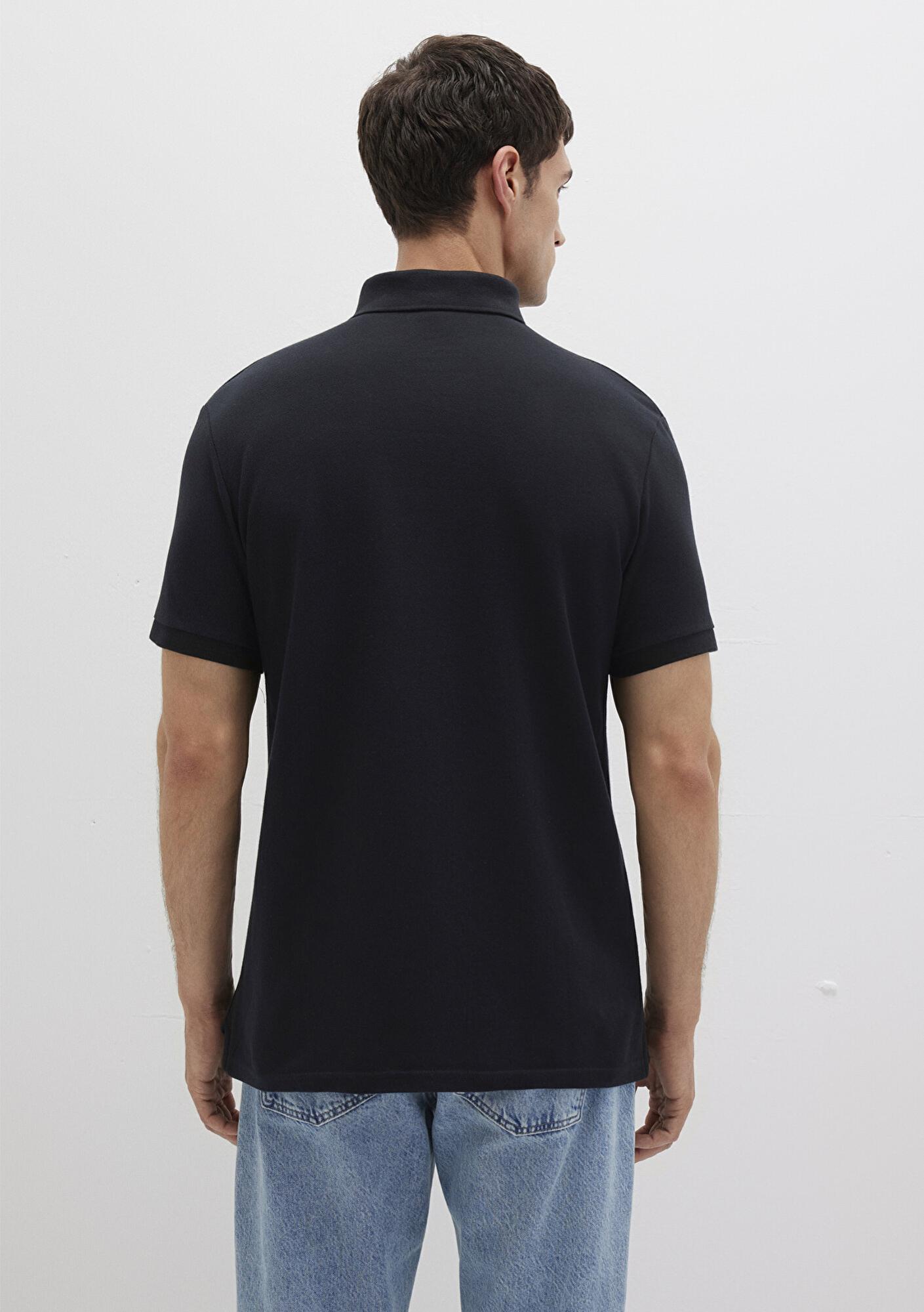 Mavi Siyah Polo Tişört Slim Fit / Dar Kesim 063247-900