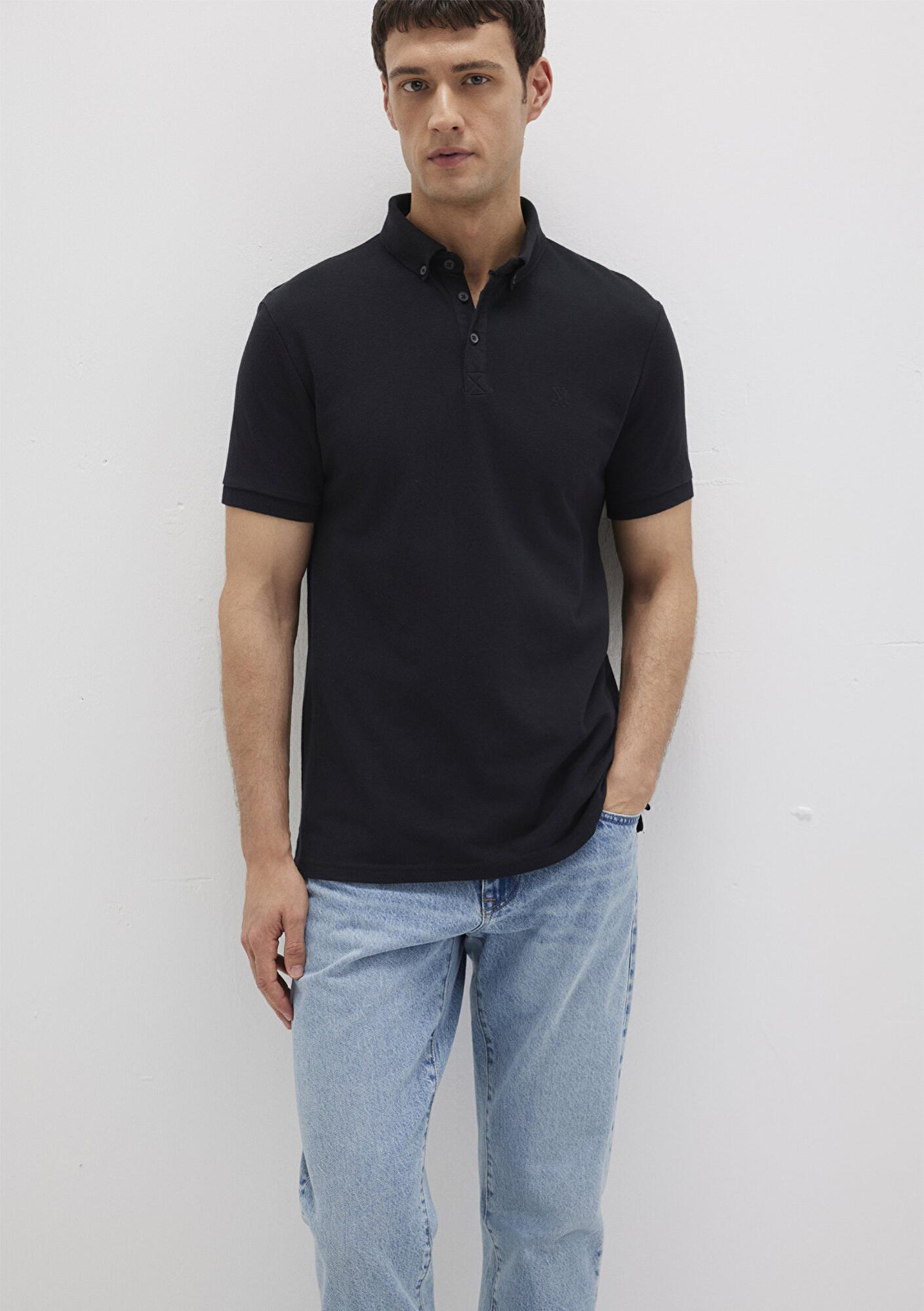 Mavi Siyah Polo Tişört Slim Fit / Dar Kesim 063247-900