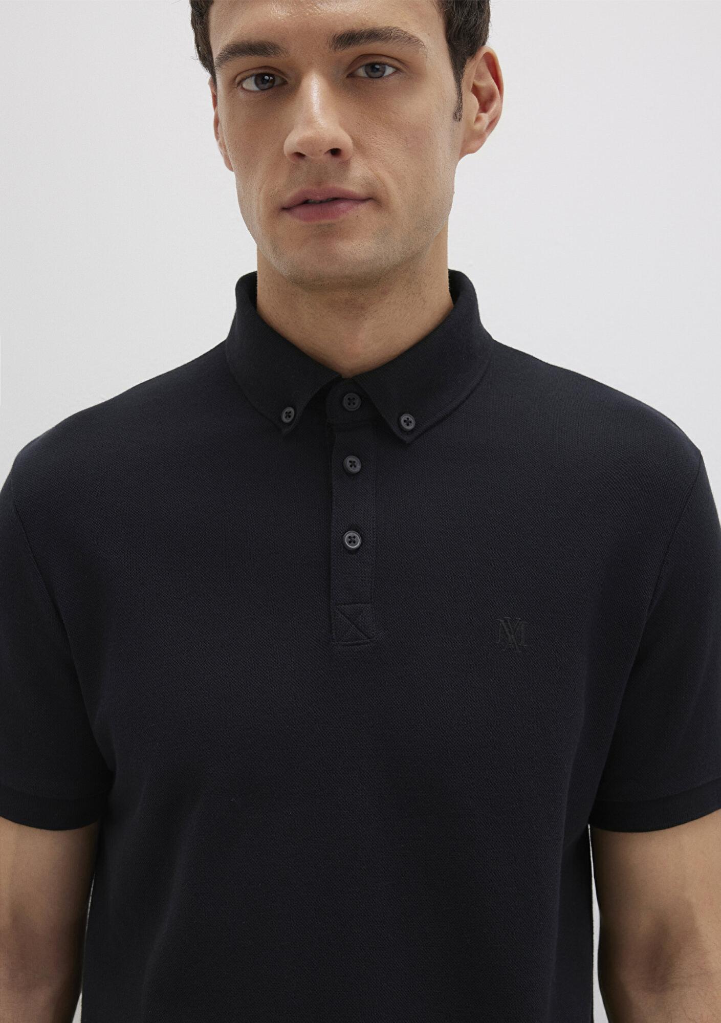 Mavi Siyah Polo Tişört Slim Fit / Dar Kesim 063247-900