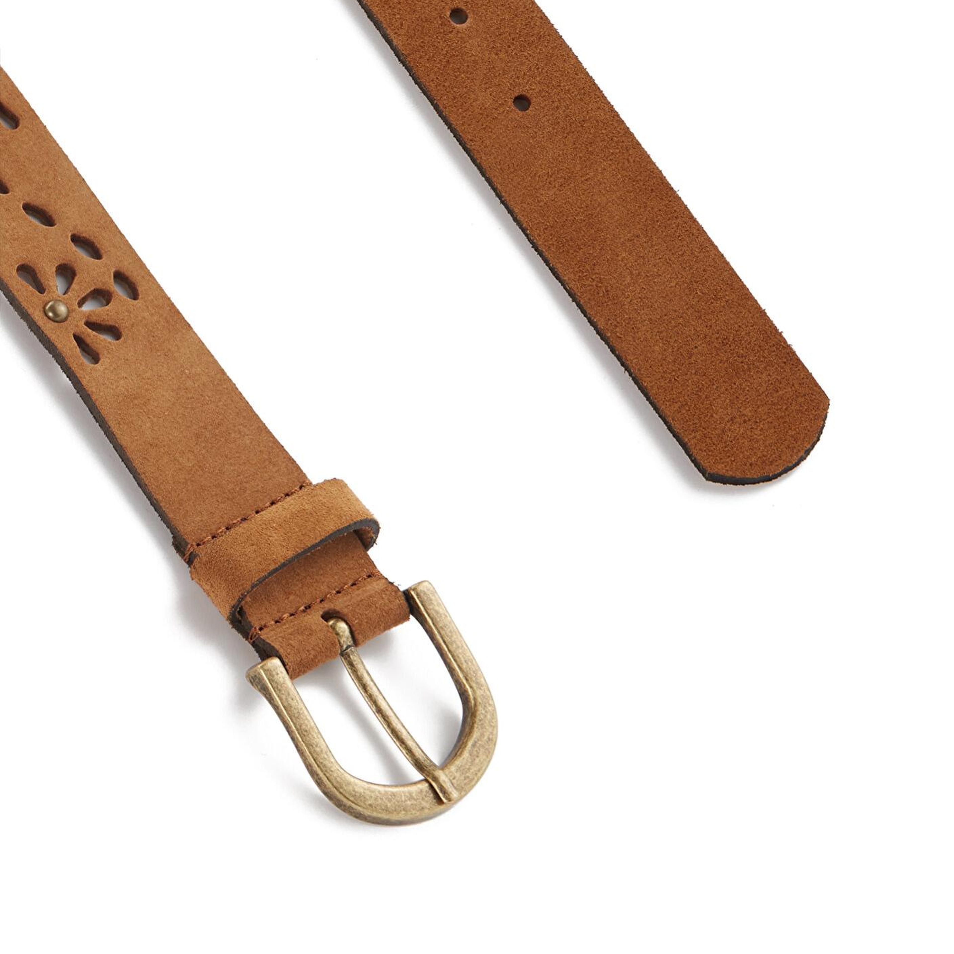 Mavi Kahverengi Süet Deri Kemer 196259-25818