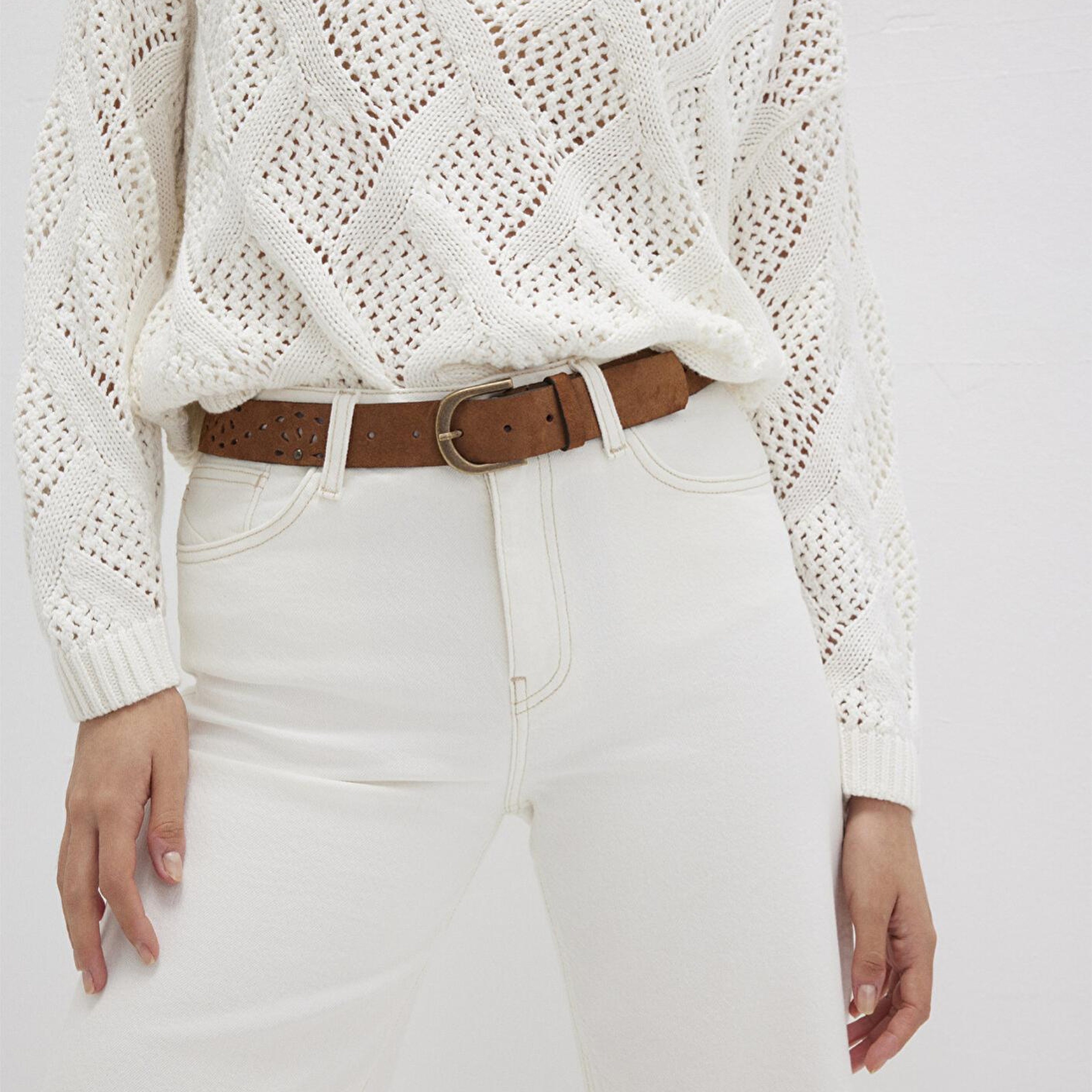 Mavi Kahverengi Süet Deri Kemer 196259-25818