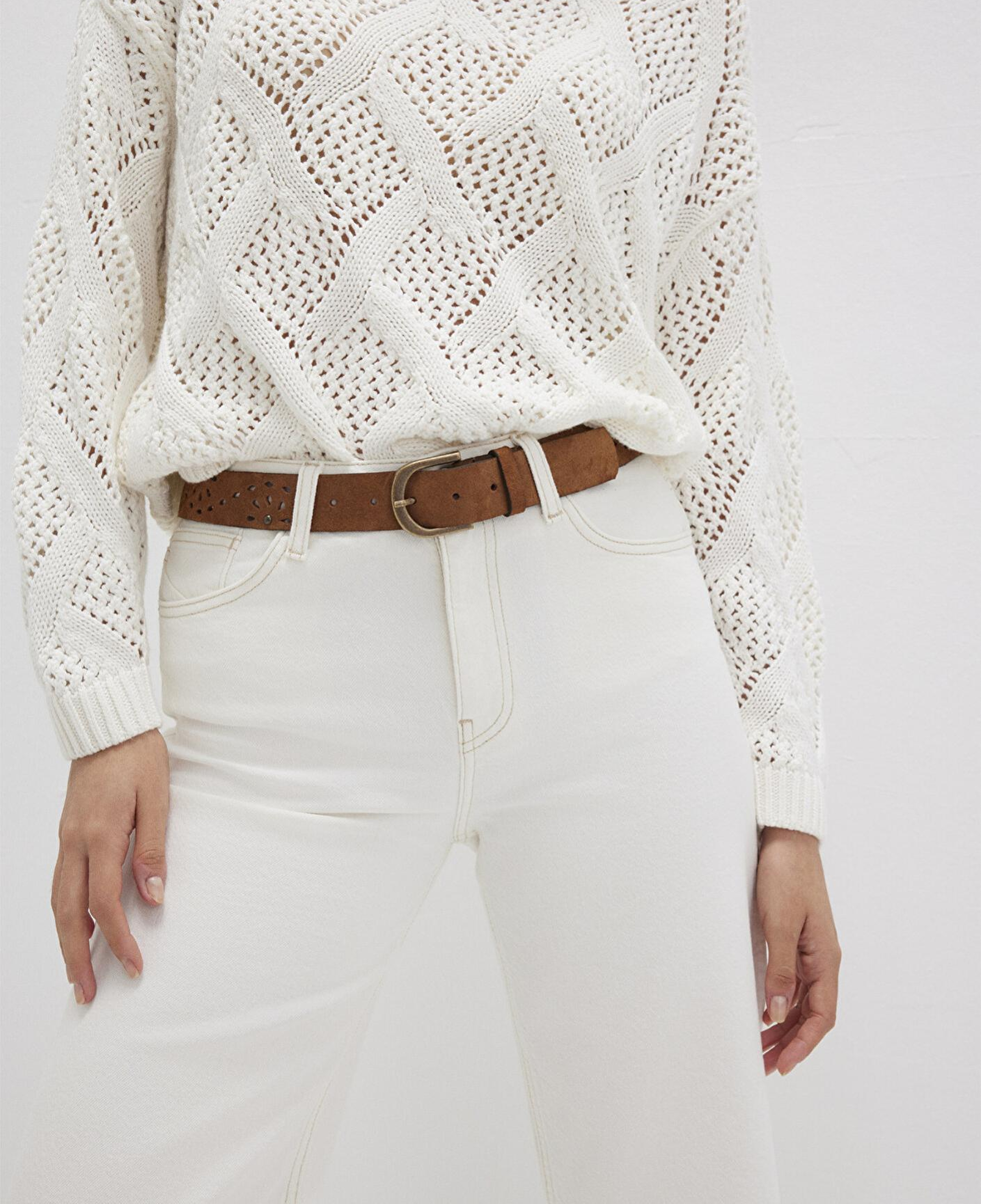 Mavi Kahverengi Süet Deri Kemer 196259-25818