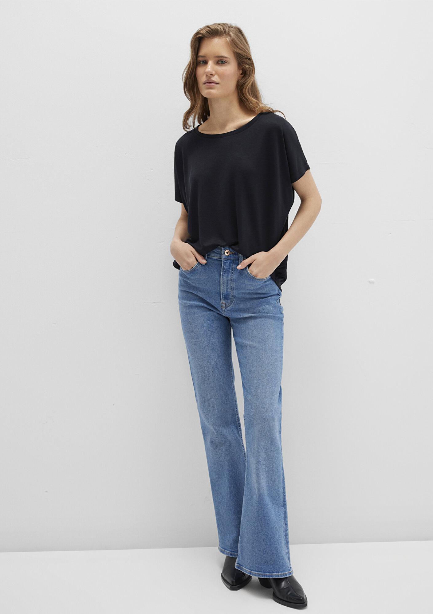 Mavi Lux Touch (TENCEL™) Modal Siyah Basic Tişört Loose Fit / Bol Rahat Kesim 167245-900