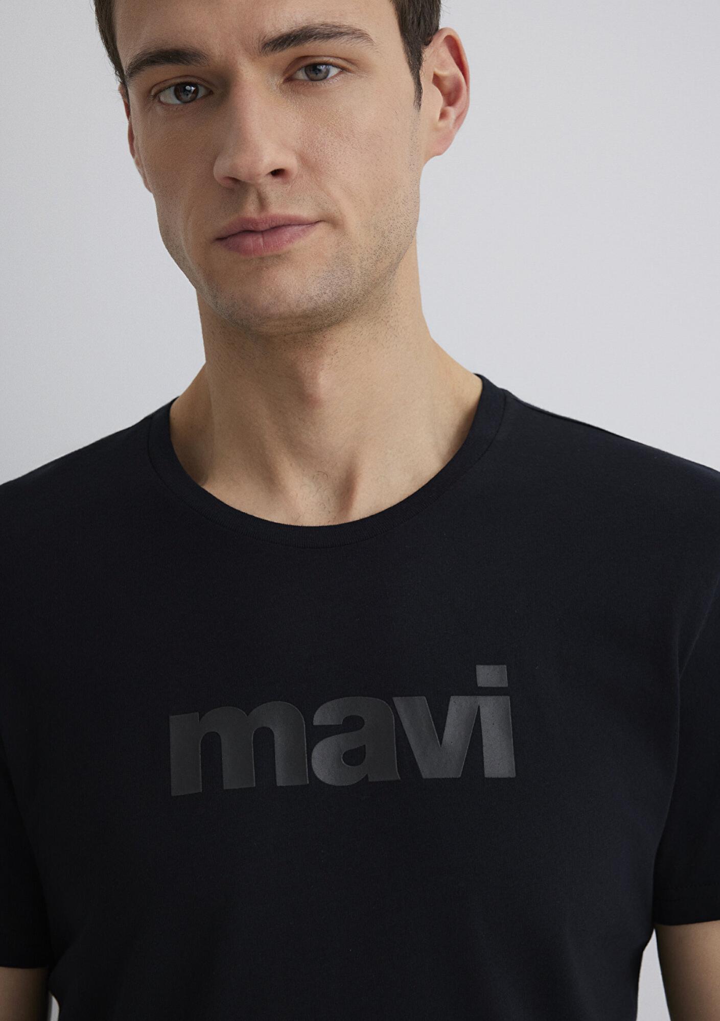 Mavi Mavi Logo Baskılı Siyah Tişört Slim Fit / Dar Kesim 065199-900
