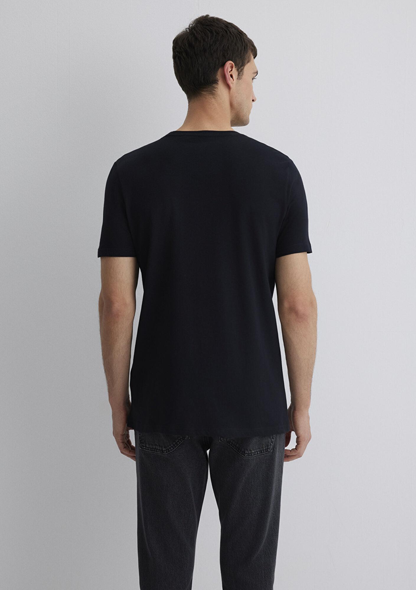 Mavi Mavi Logo Baskılı Siyah Tişört Slim Fit / Dar Kesim 065199-900