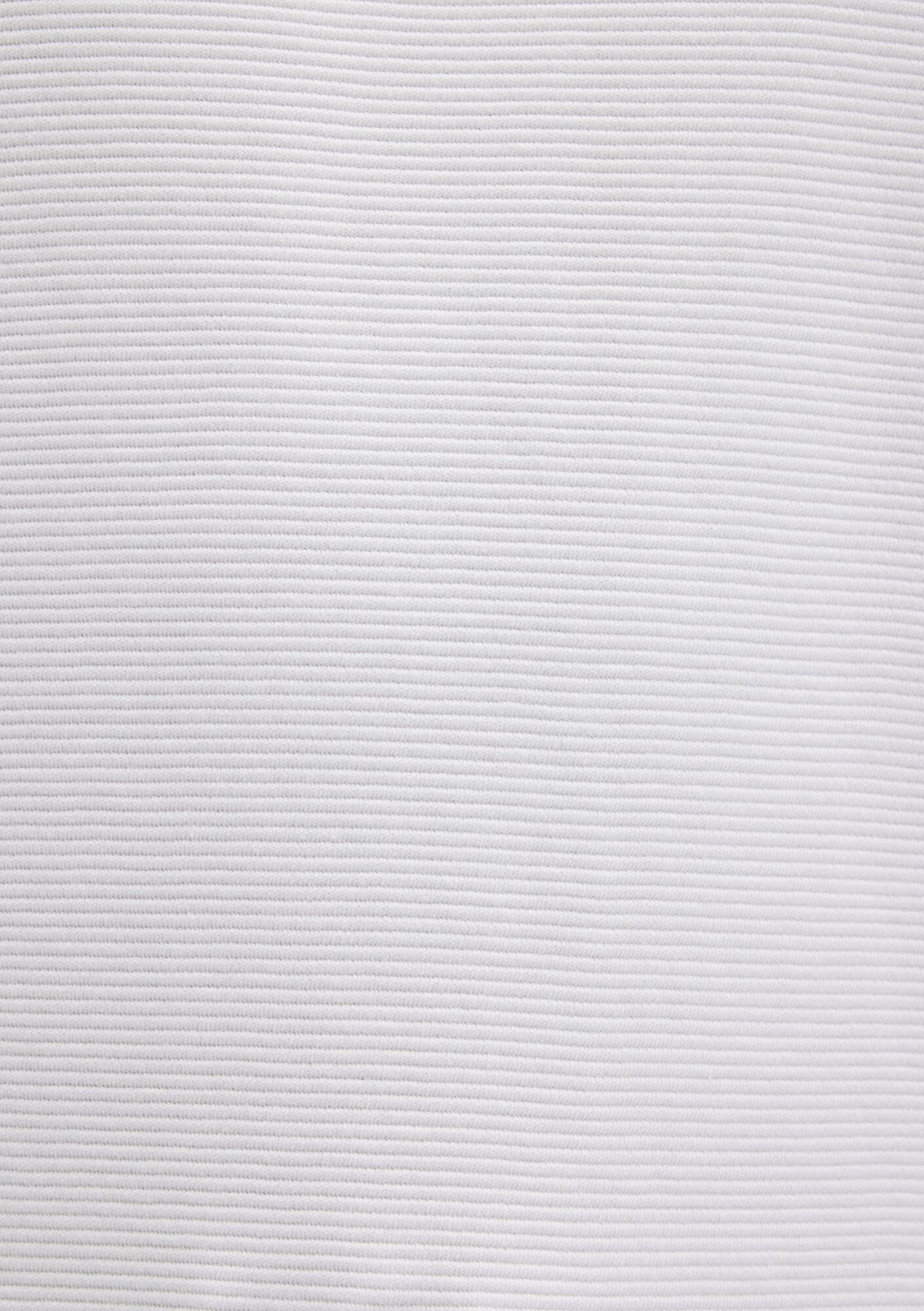 Mavi Uzun Kollu Dokulu Beyaz Tişört Slim Fit / Dar Kesim 064622-20454