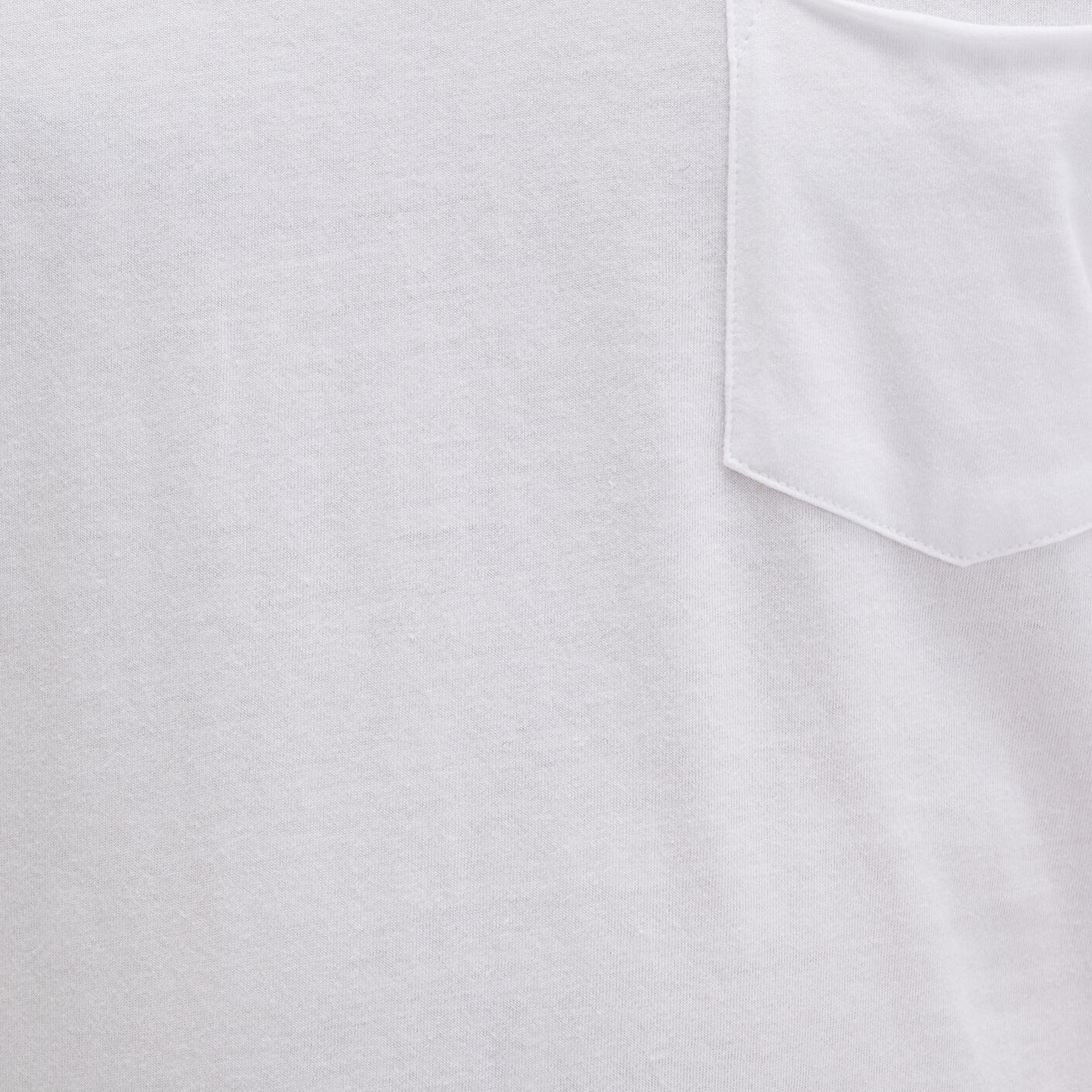 Mavi Dikişli Cep Detaylı Beyaz Tişört Fitted / Vücuda Oturan Kesim 062772-20843