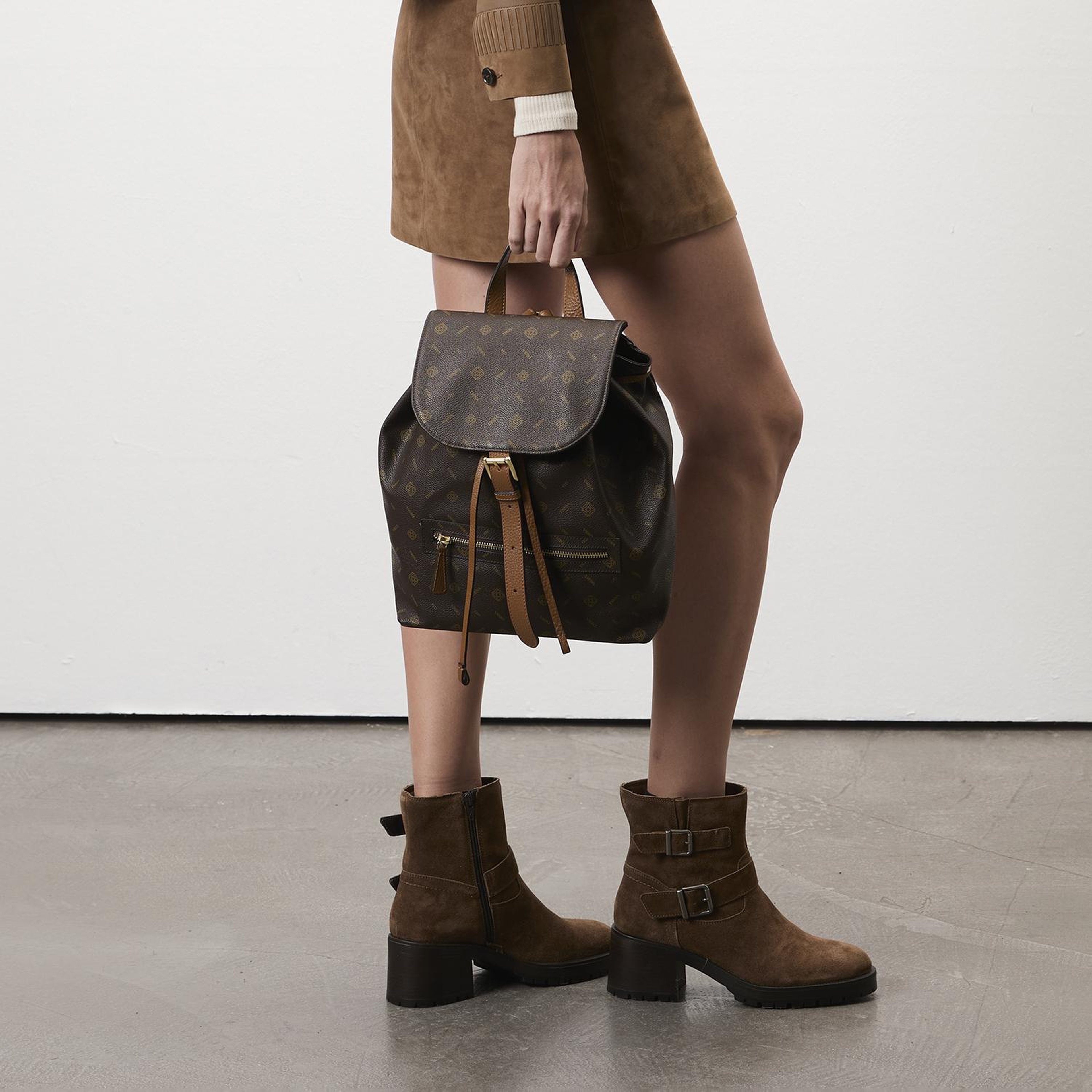 Brices Kemer Aksesuarlı Taba Kadın Topuklu Süet Bot