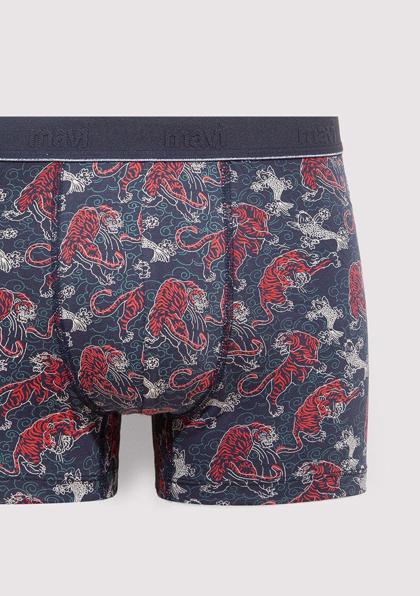 Mavi Kaplan Baskılı Lacivert Boxer 091121-24413