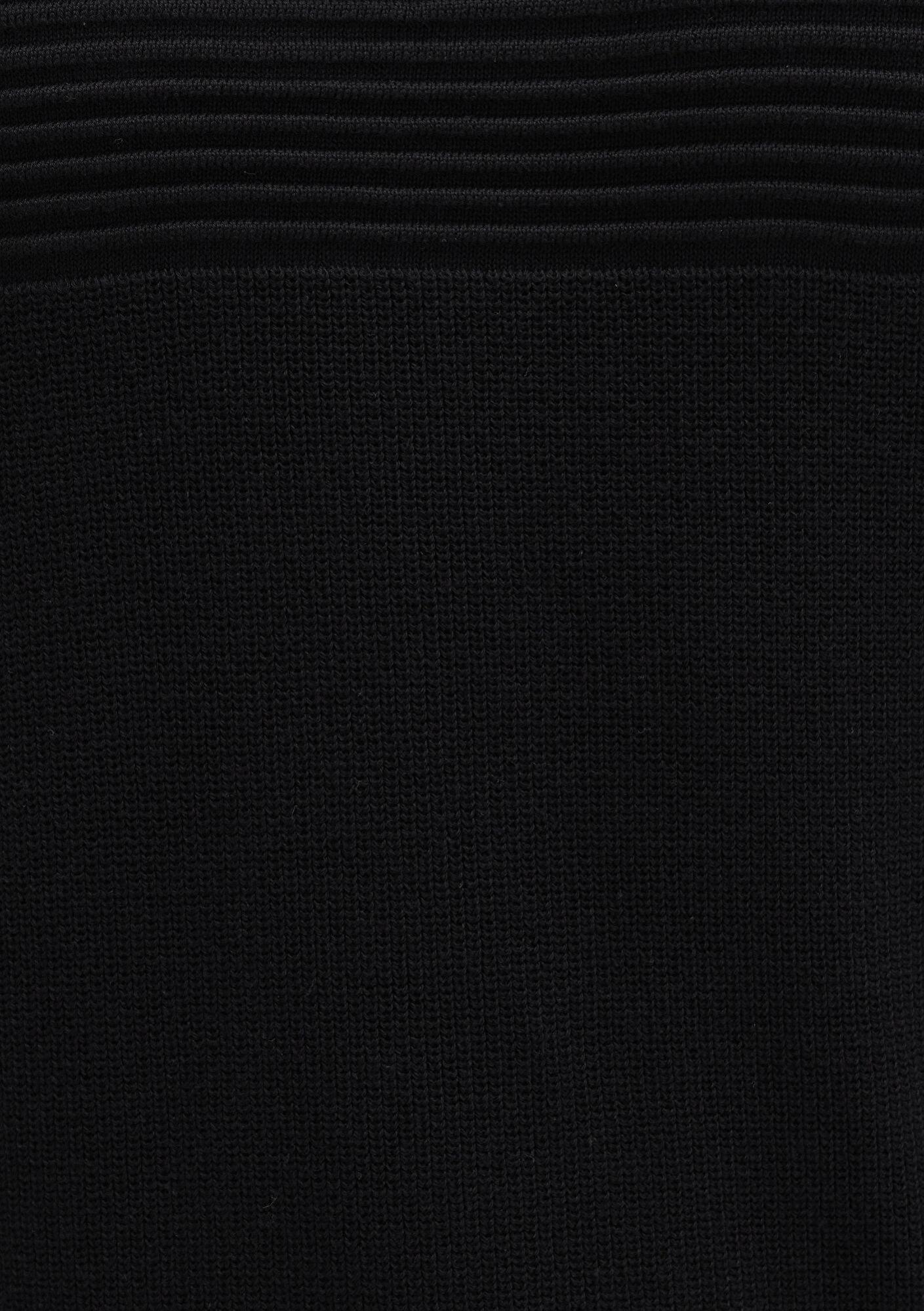 Mavi Blok Renkli Bisiklet Yaka Kazak Fitted / Vücuda Oturan Kesim 070377-900