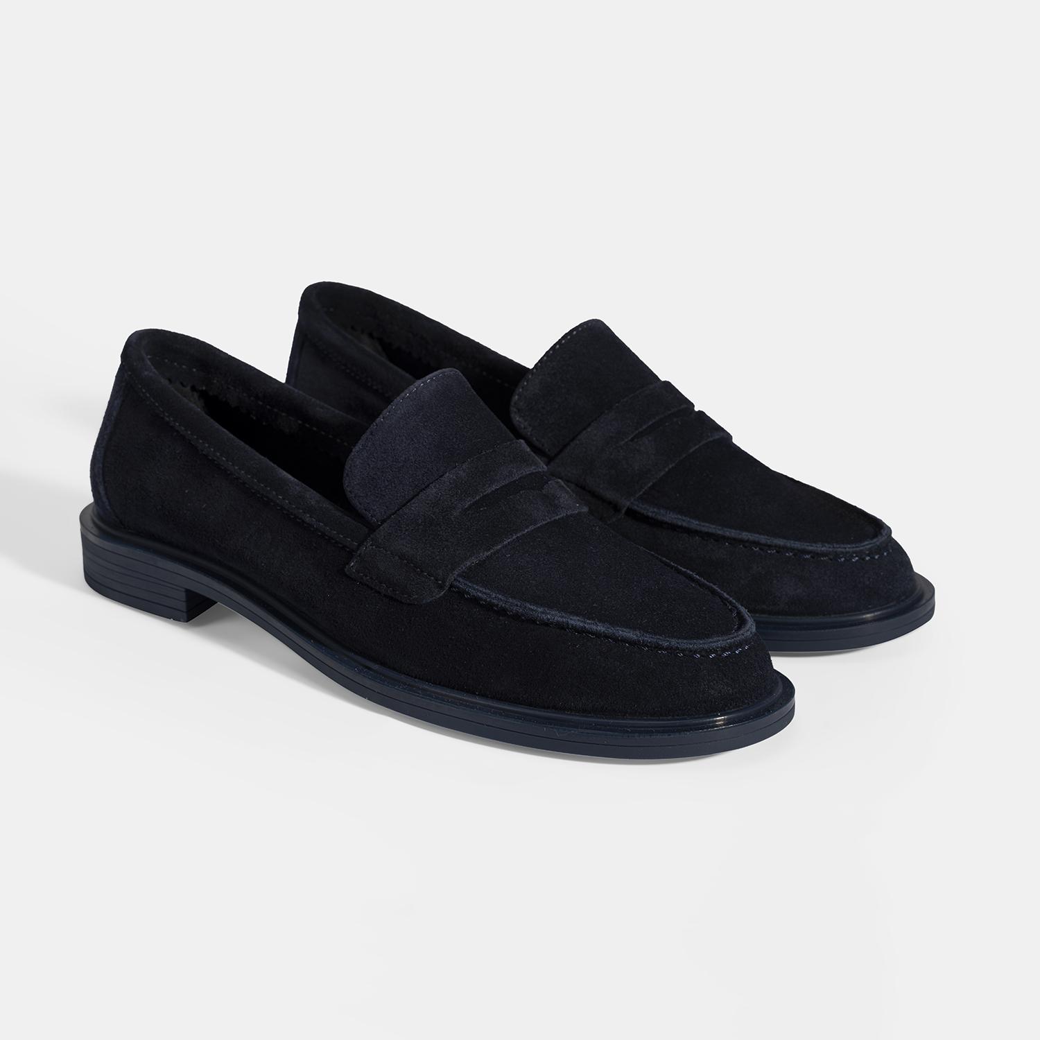 Kadın Lacivert Süet Loafer