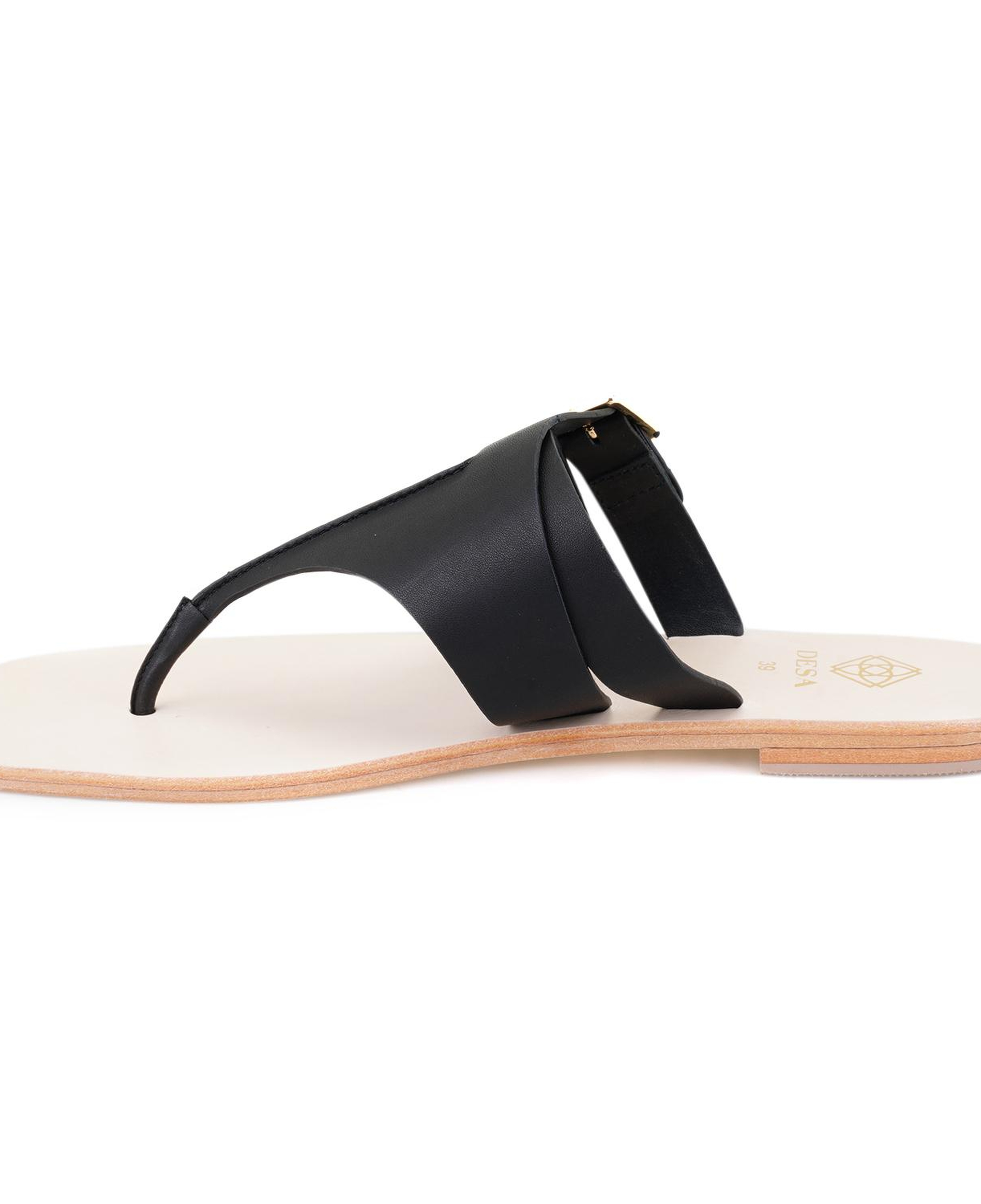 Kadın Siyah Parmak Arası Deri Terlik