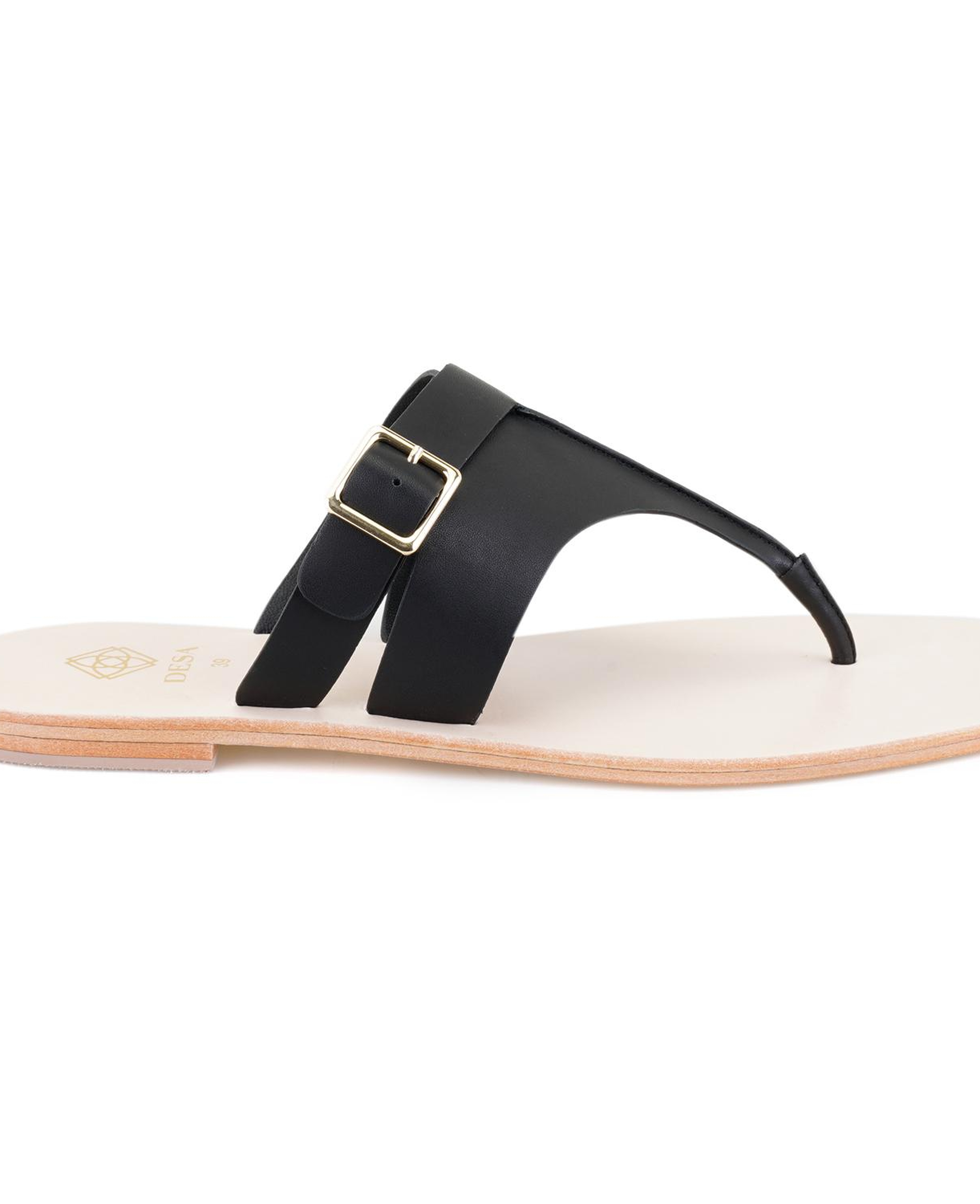 Kadın Siyah Parmak Arası Deri Terlik