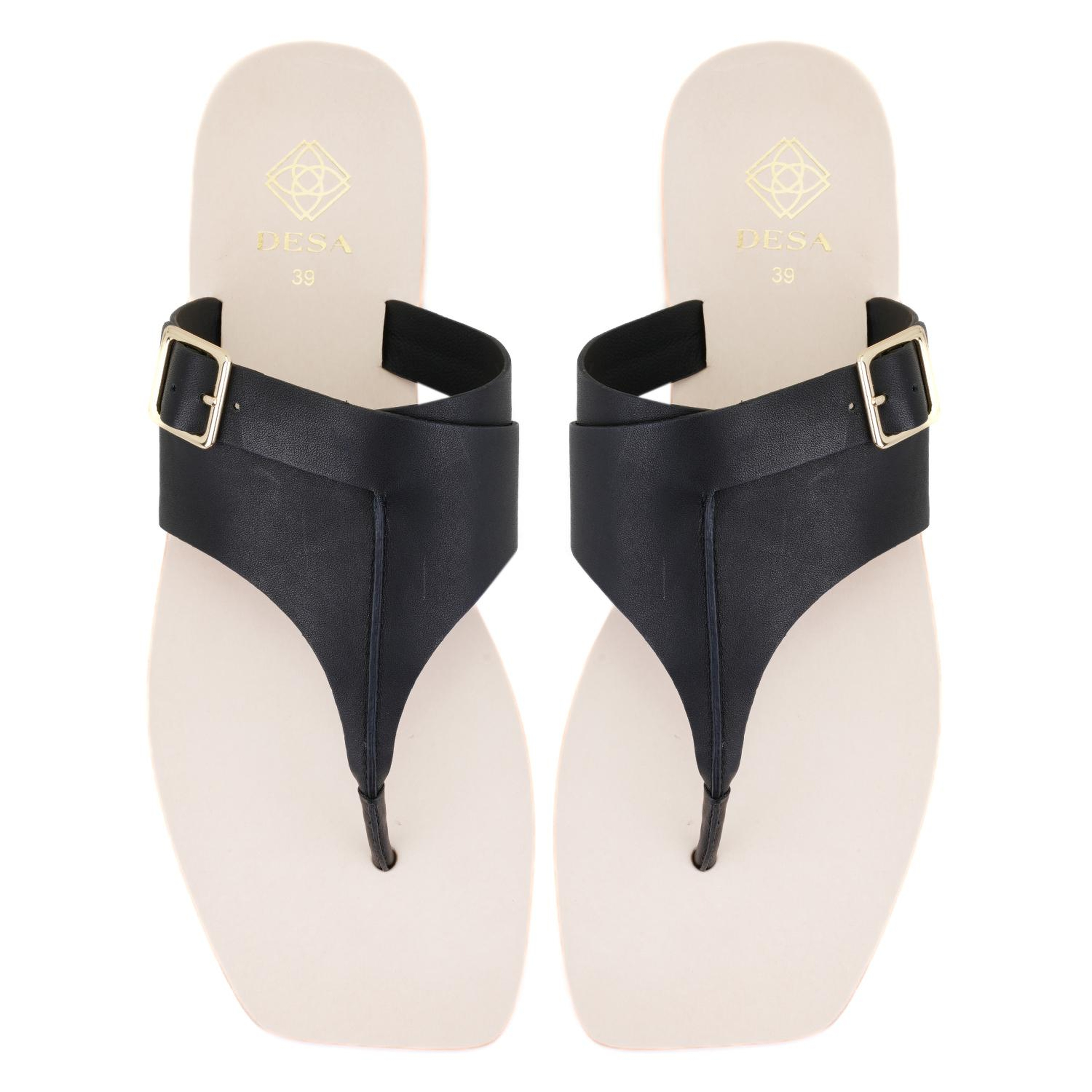 Kadın Siyah Parmak Arası Deri Terlik